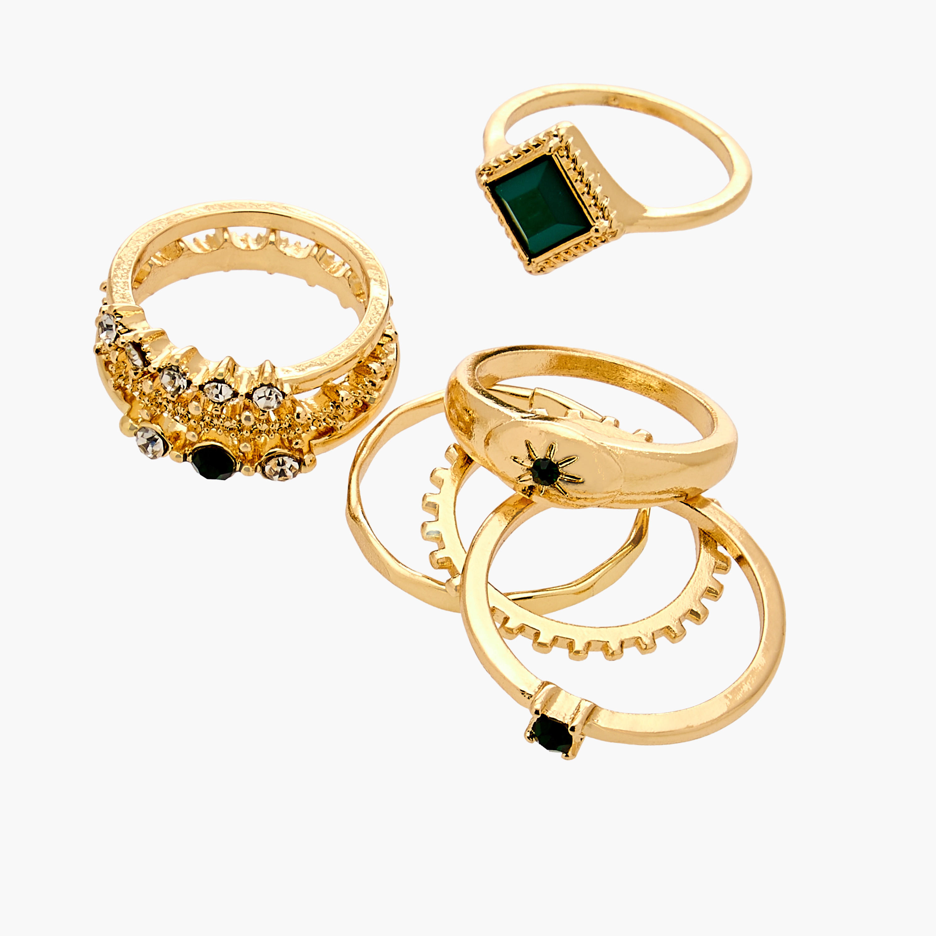 Set of 8 - Assorted Metallic Ring-women-watchesandjewellery-jewellery-rings-image-2
