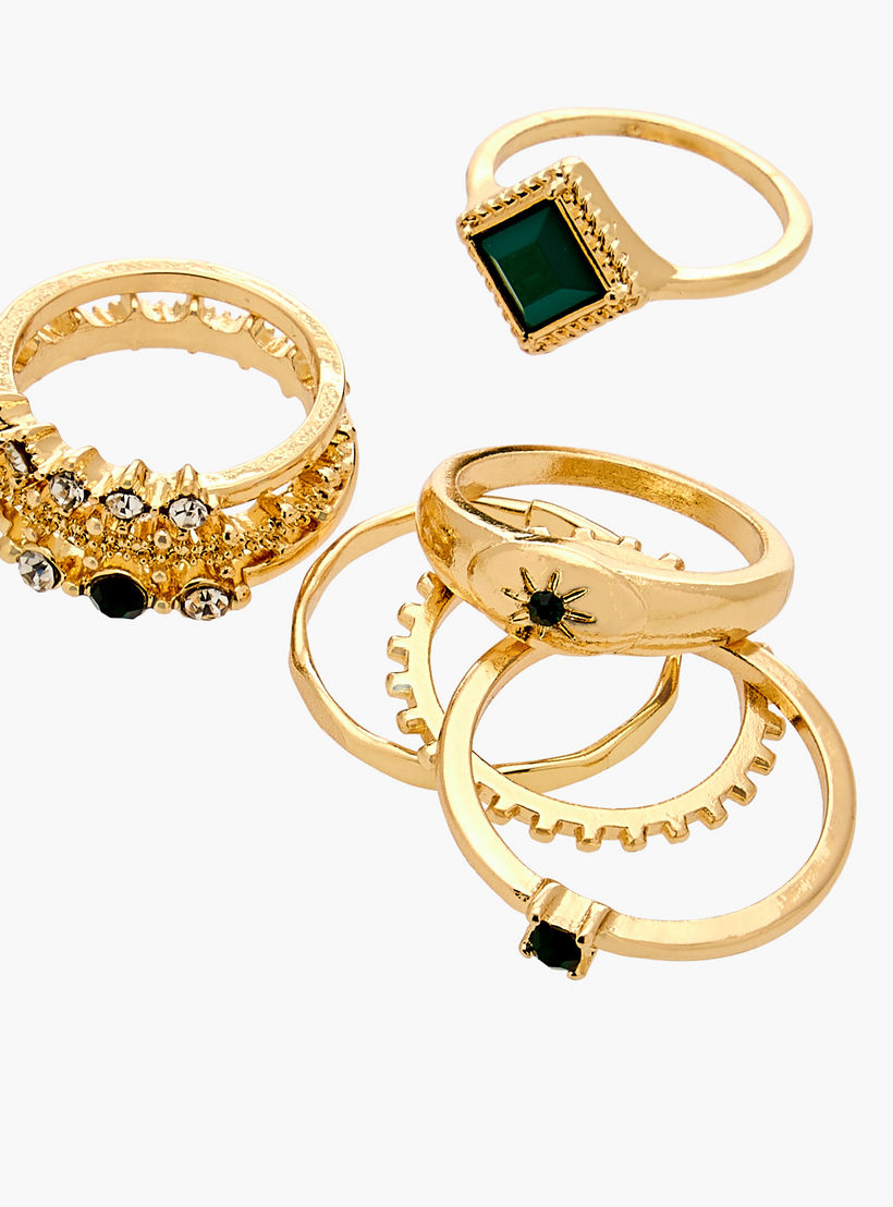 Set of 8 - Assorted Metallic Ring-women-watchesandjewellery-jewellery-rings-image-2