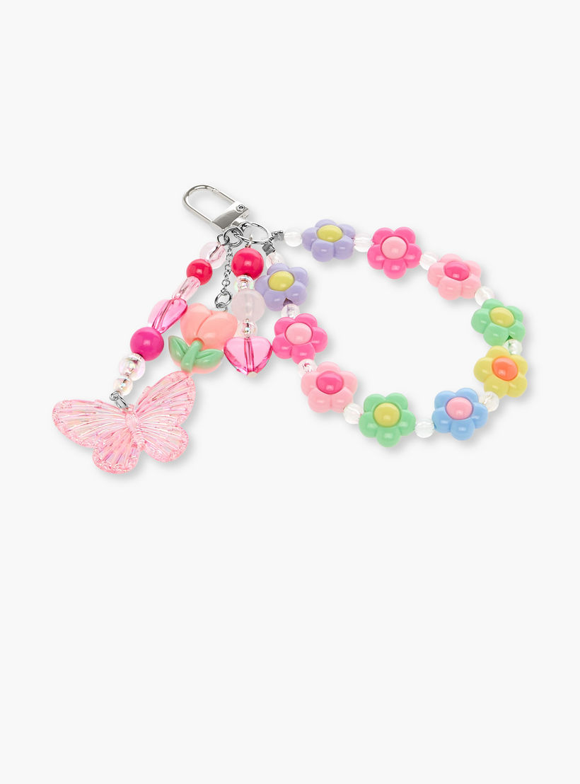 Gloo Floral Bead Detail Bag Charm with Lobster Hook-women-clothingaccessories-novelties-image-2