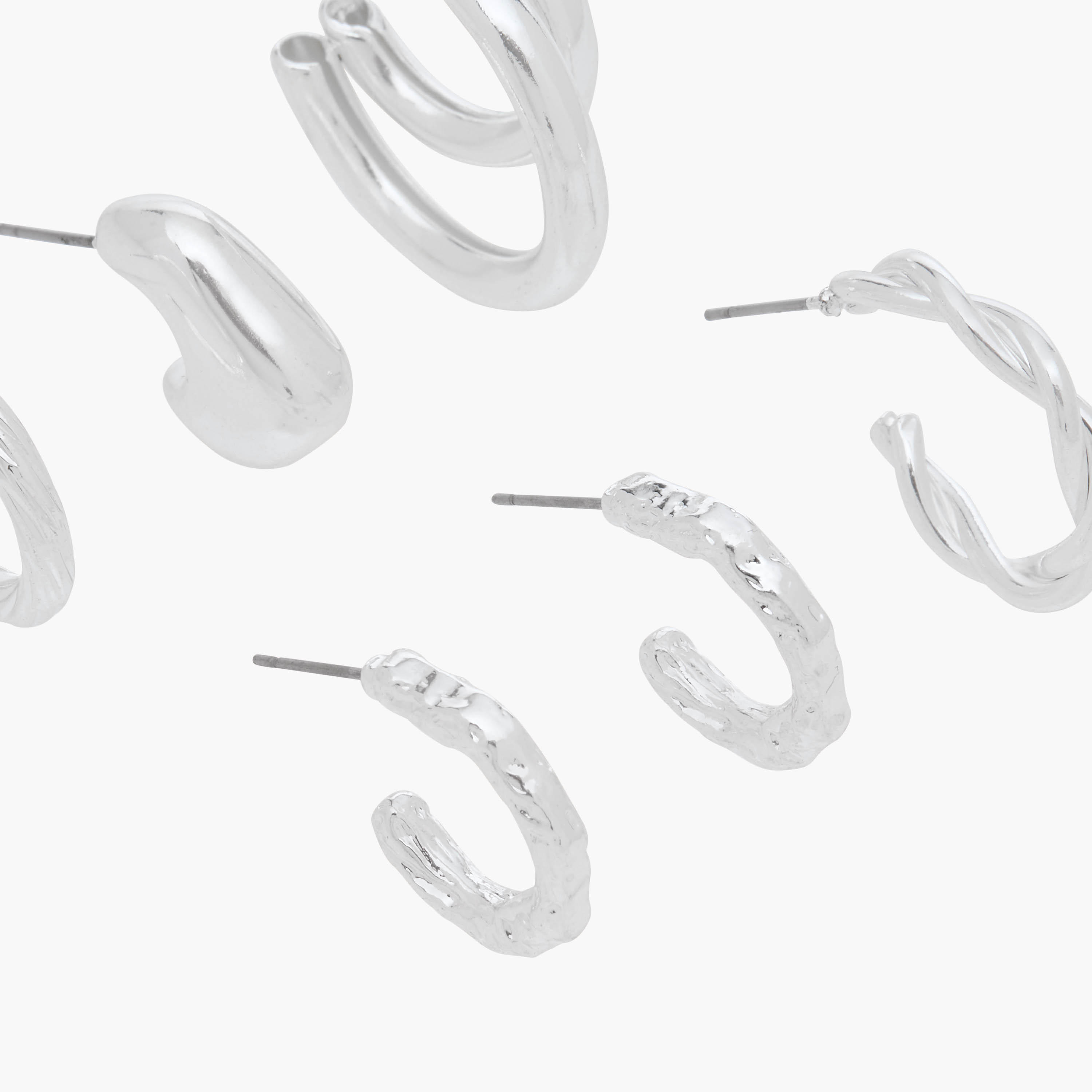 Set of 6 - Gloo Metallic Hoop Earring with Pushback Closure-women-watchesandjewellery-jewellery-earrings-image-3