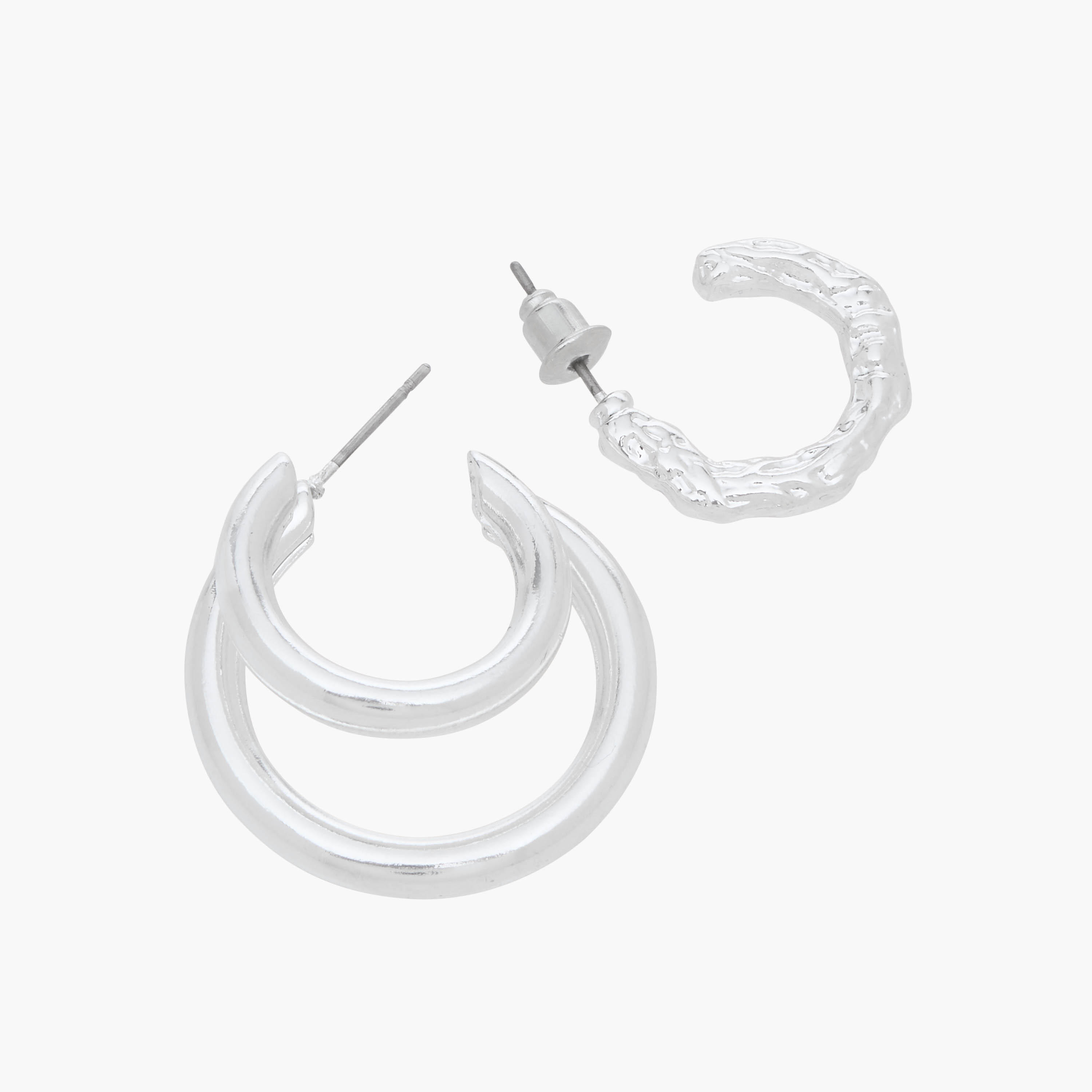 Set of 6 - Gloo Metallic Hoop Earring with Pushback Closure-women-watchesandjewellery-jewellery-earrings-image-4