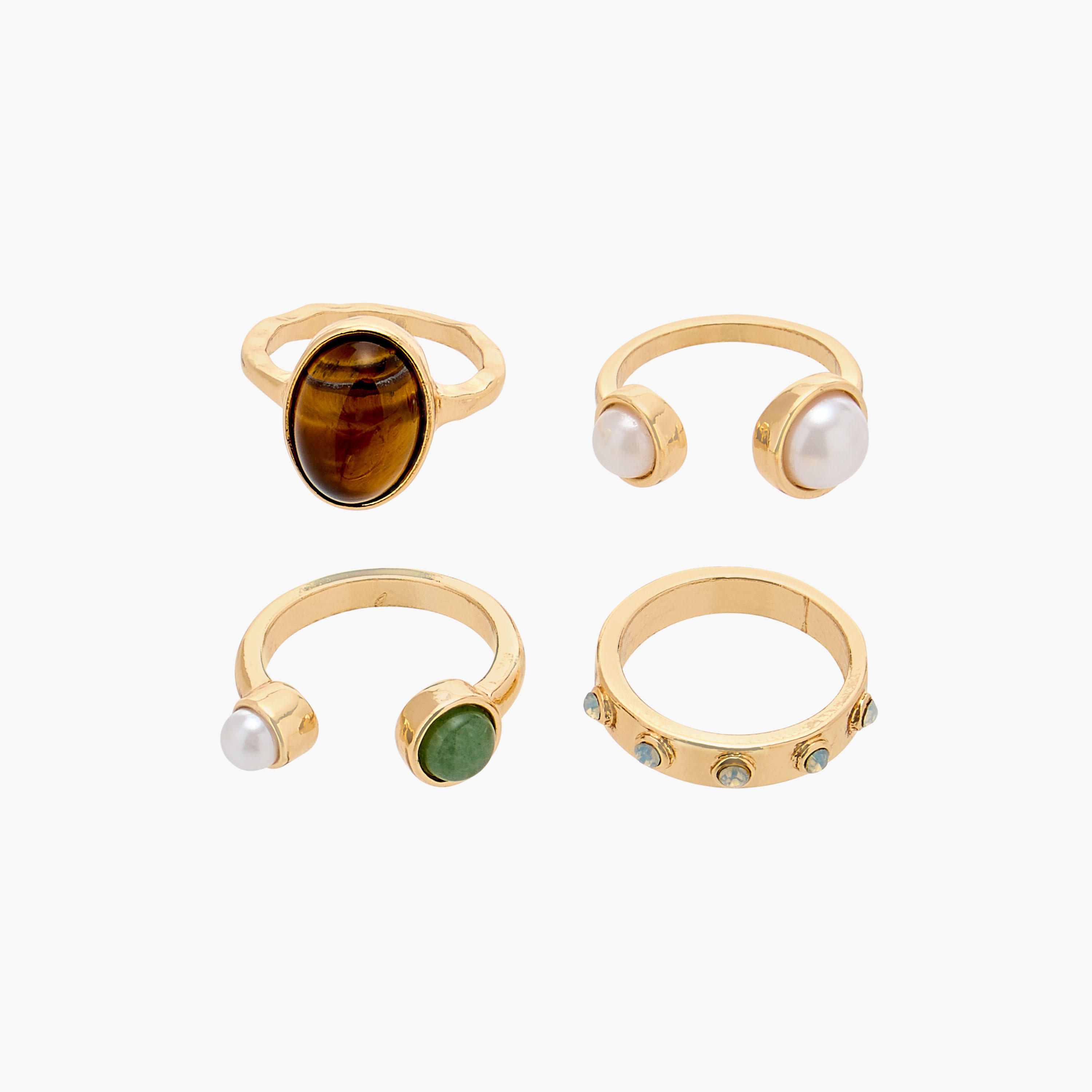 Set of 4 - Embellished Ring-women-watchesandjewellery-jewellery-rings-image-1