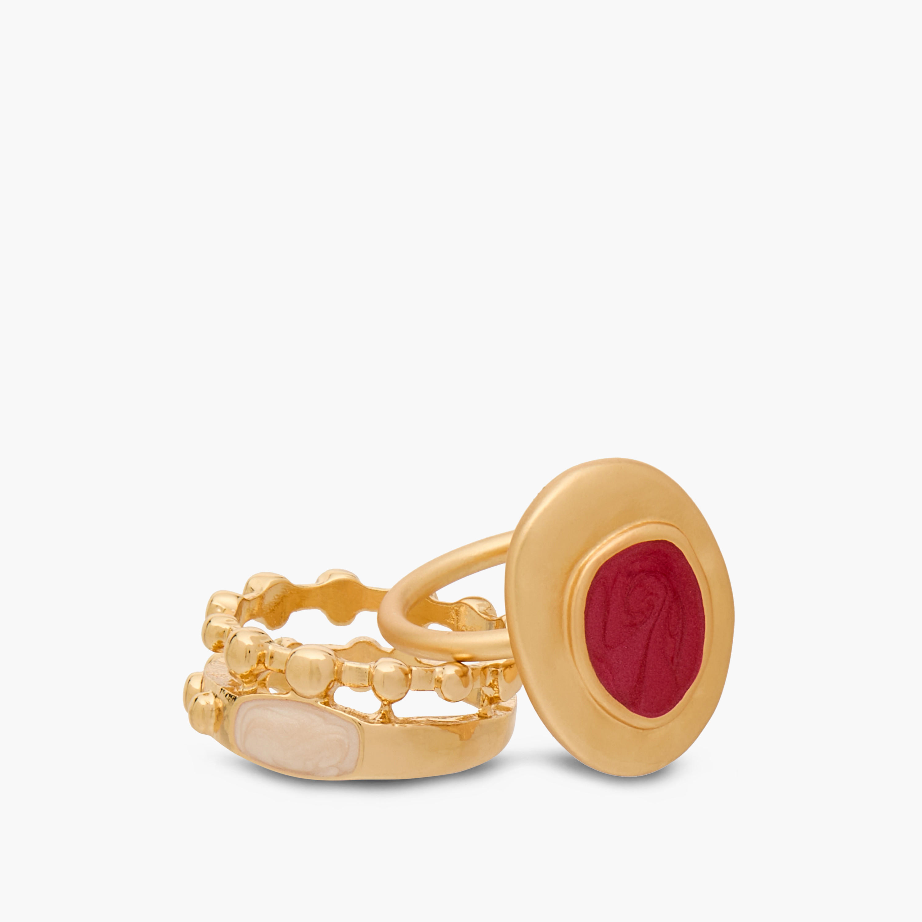 خواتم مطلية بالمينا - طقم 4 قطع-women-watchesandjewellery-jewellery-rings-image-4