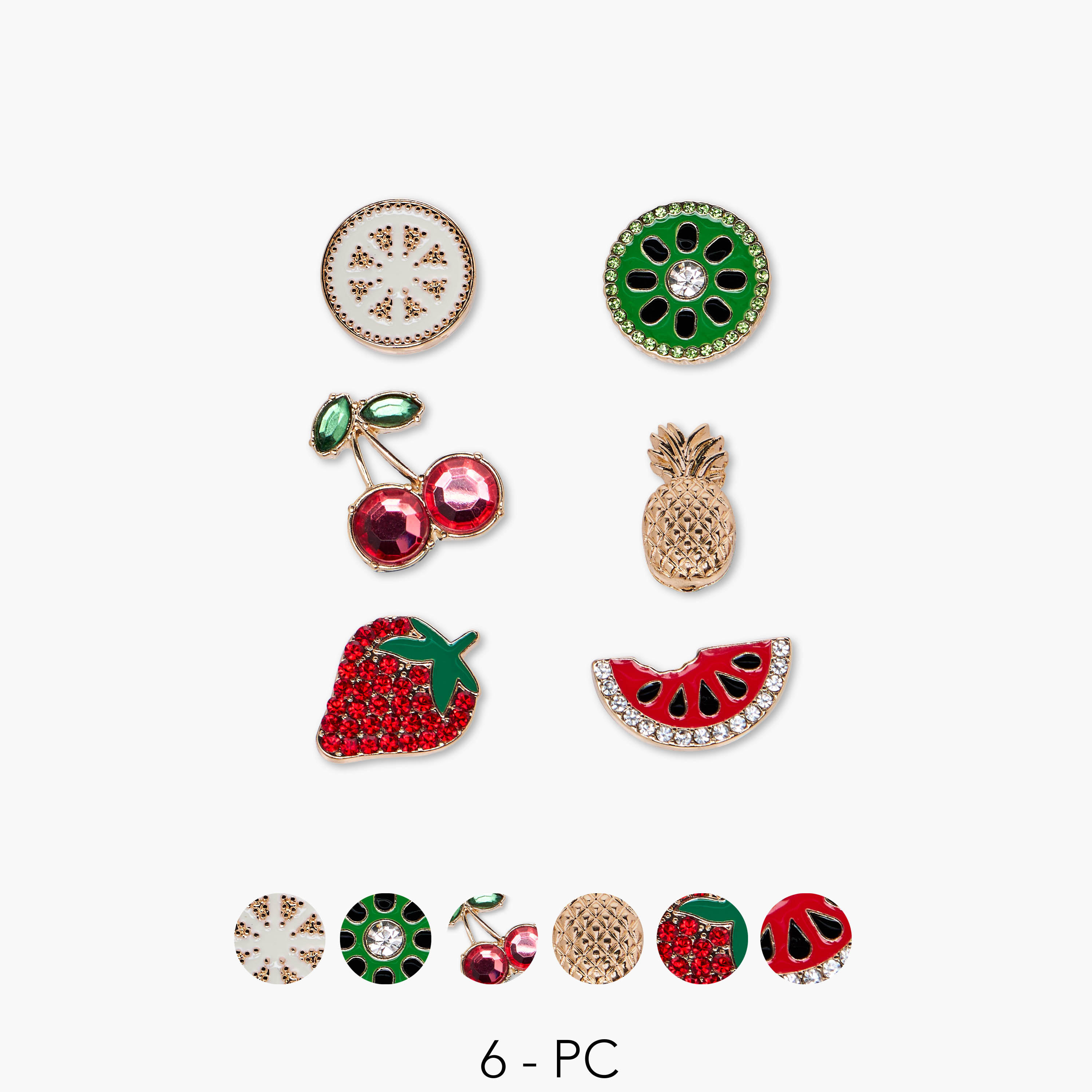 مجموعة حلي صندل معدنية بأشكال فواكه عدد 6-women-clothingaccessories-novelties-image-1