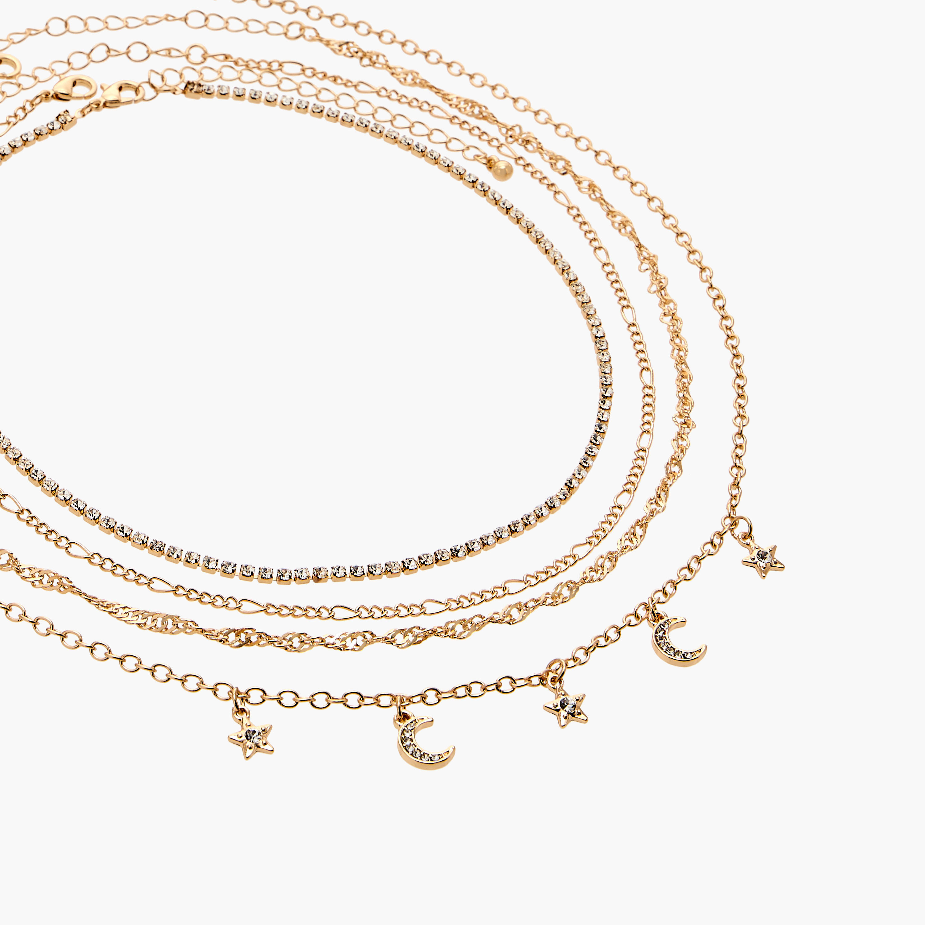طقم أعقاد ميتاليك متنوعة بمشبك إغلاق - طقم من 4 قطع-women-watchesandjewellery-jewellery-necklacesandpendants-image-8
