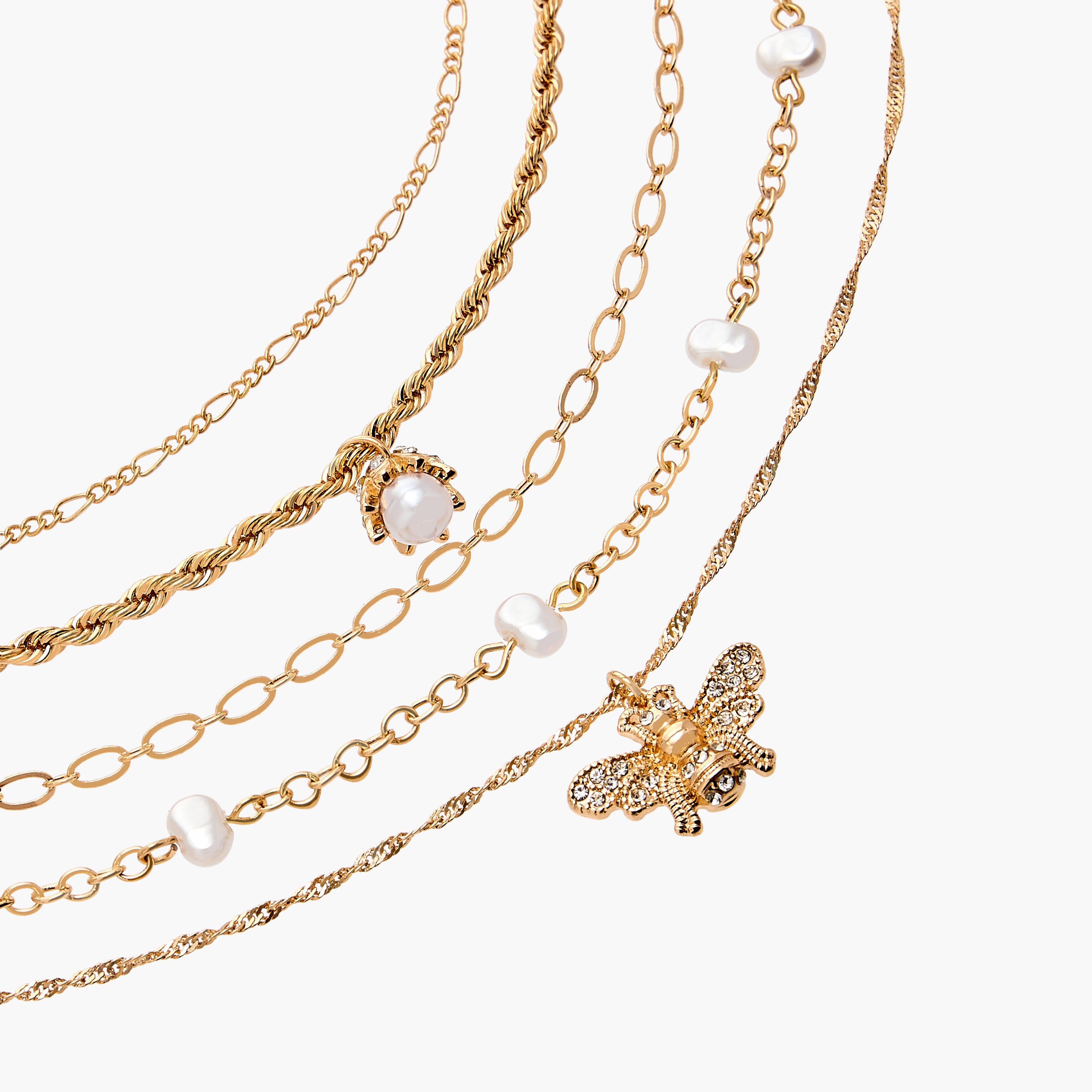 عقد ميتاليك بمشبك إغلاق - طقم من 5 قطع متنوعة-women-watchesandjewellery-jewellery-necklacesandpendants-image-10