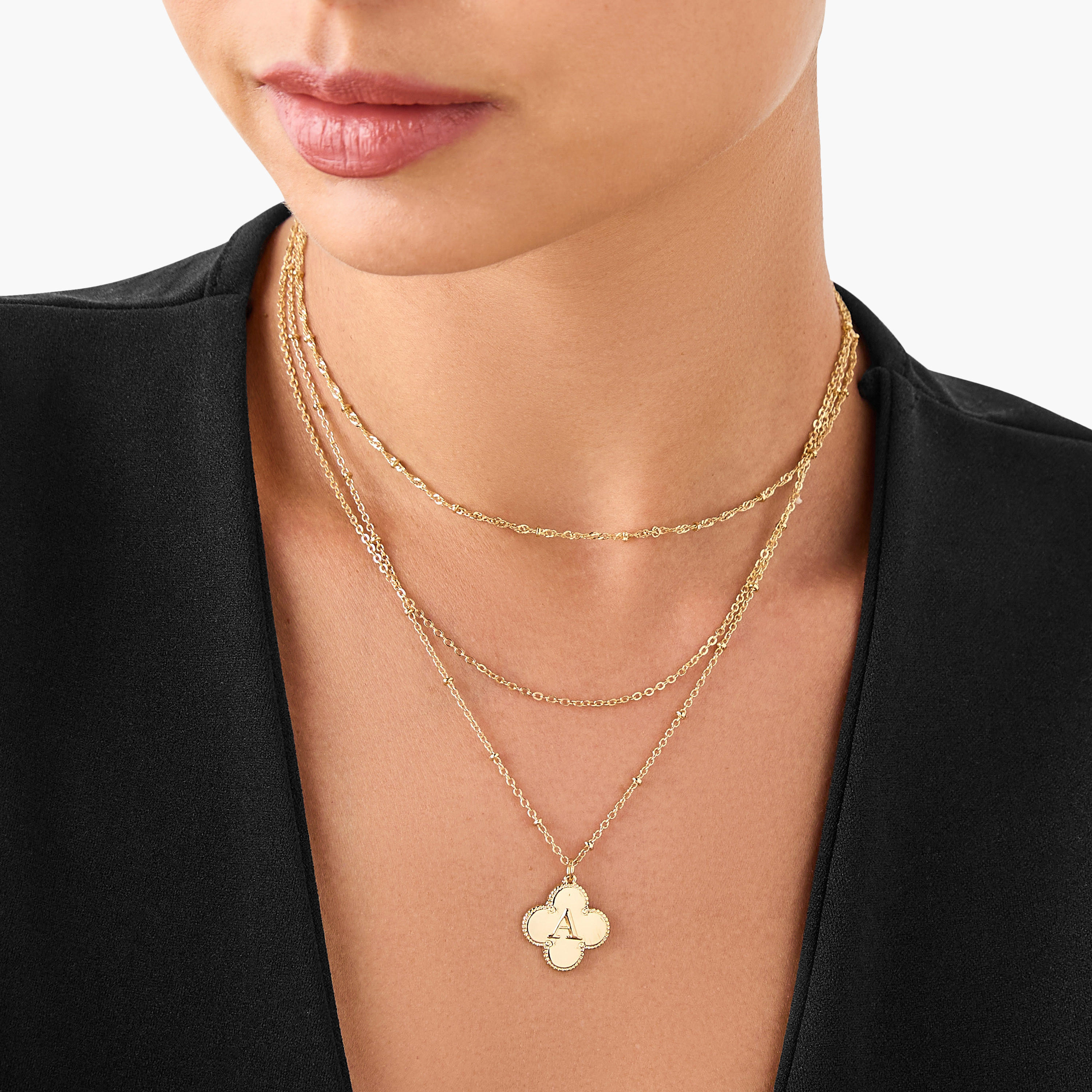 عقد بطبقات ودلاية حرف وقفل إغلاق-women-watchesandjewellery-jewellery-necklacesandpendants-image-2