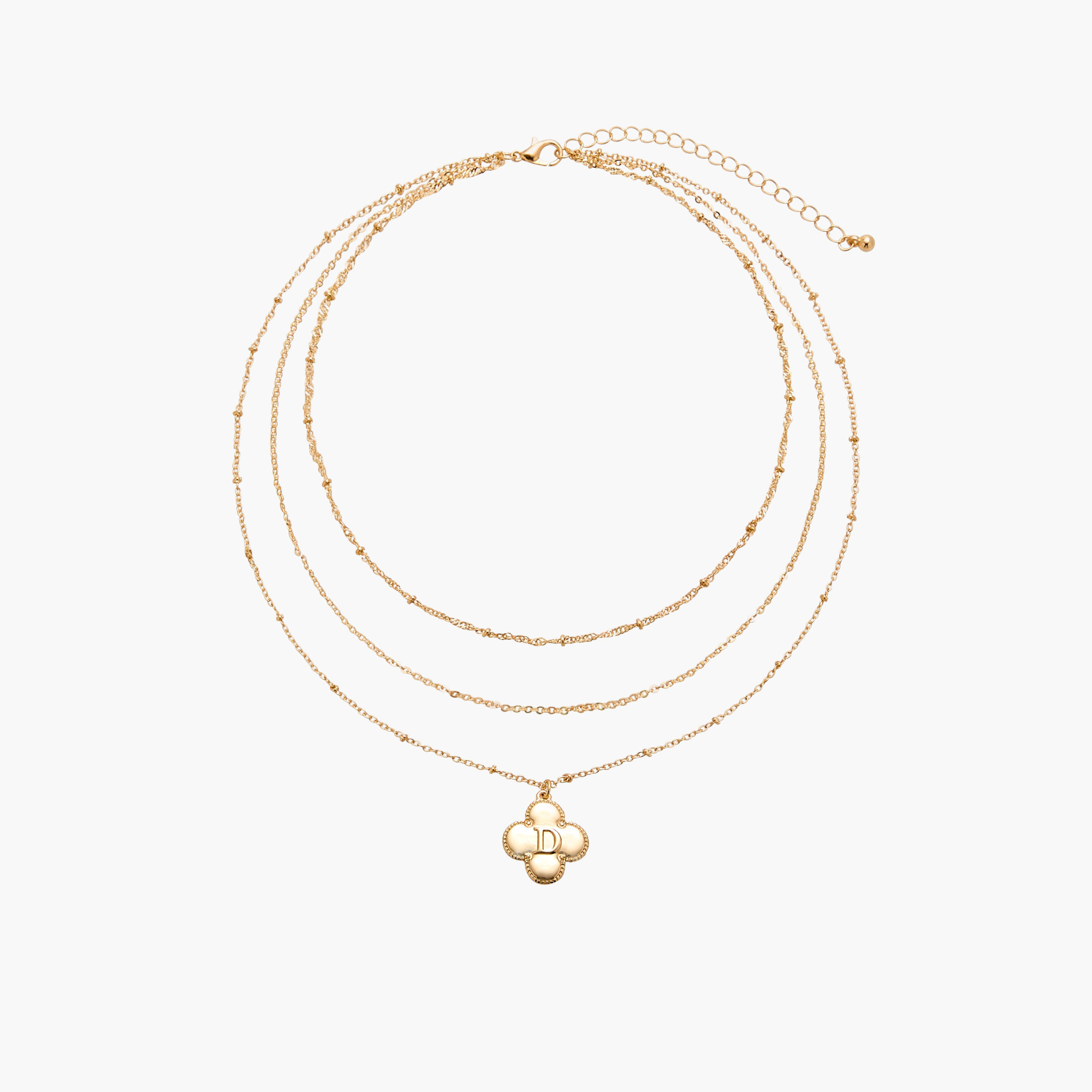 عقد طبقات بدلاية حرف ومشبك إغلاق-women-watchesandjewellery-jewellery-necklacesandpendants-image-1