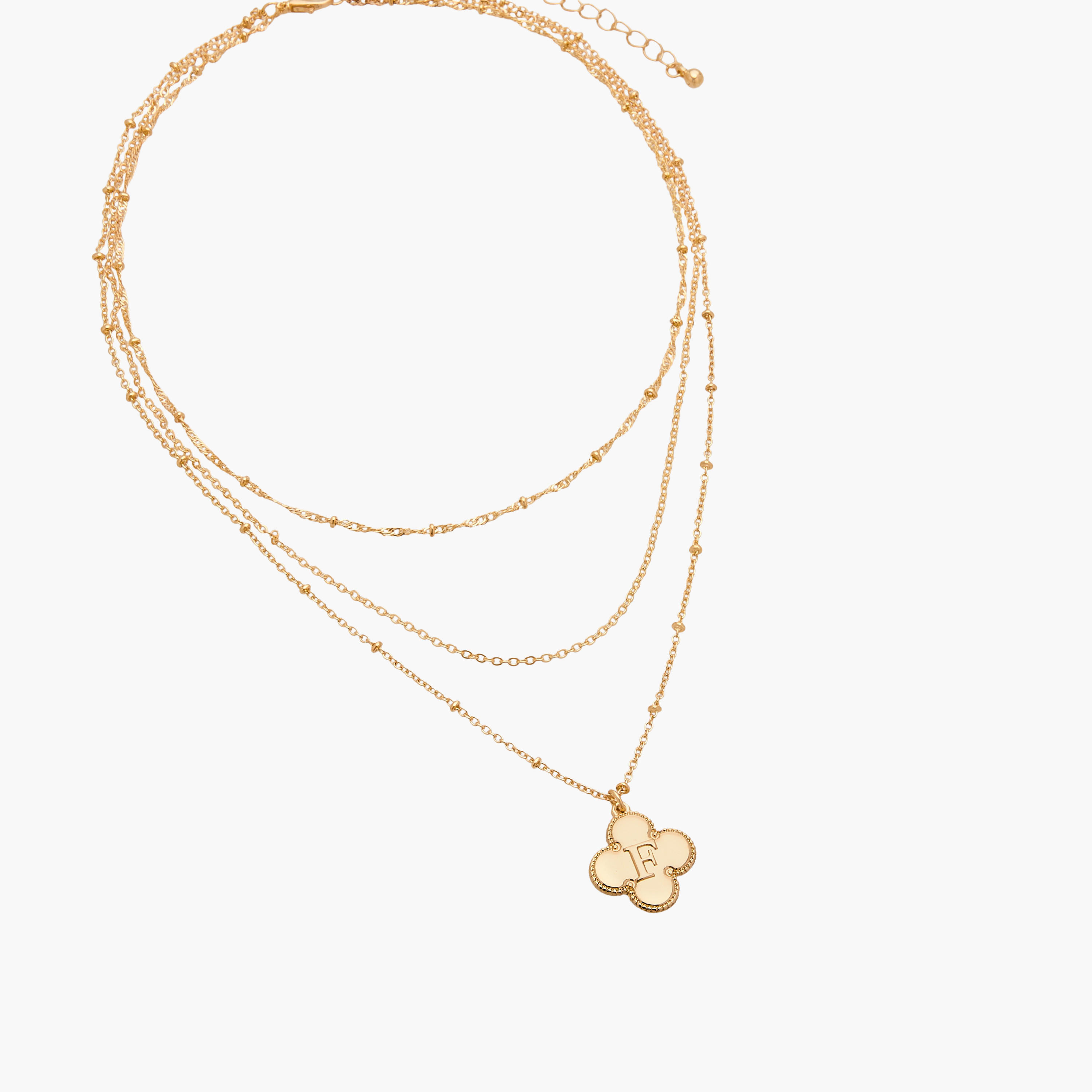 عقد متعدد الطبقات بدلاية حرف F ومشبك إغلاق-women-watchesandjewellery-jewellery-necklacesandpendants-image-3