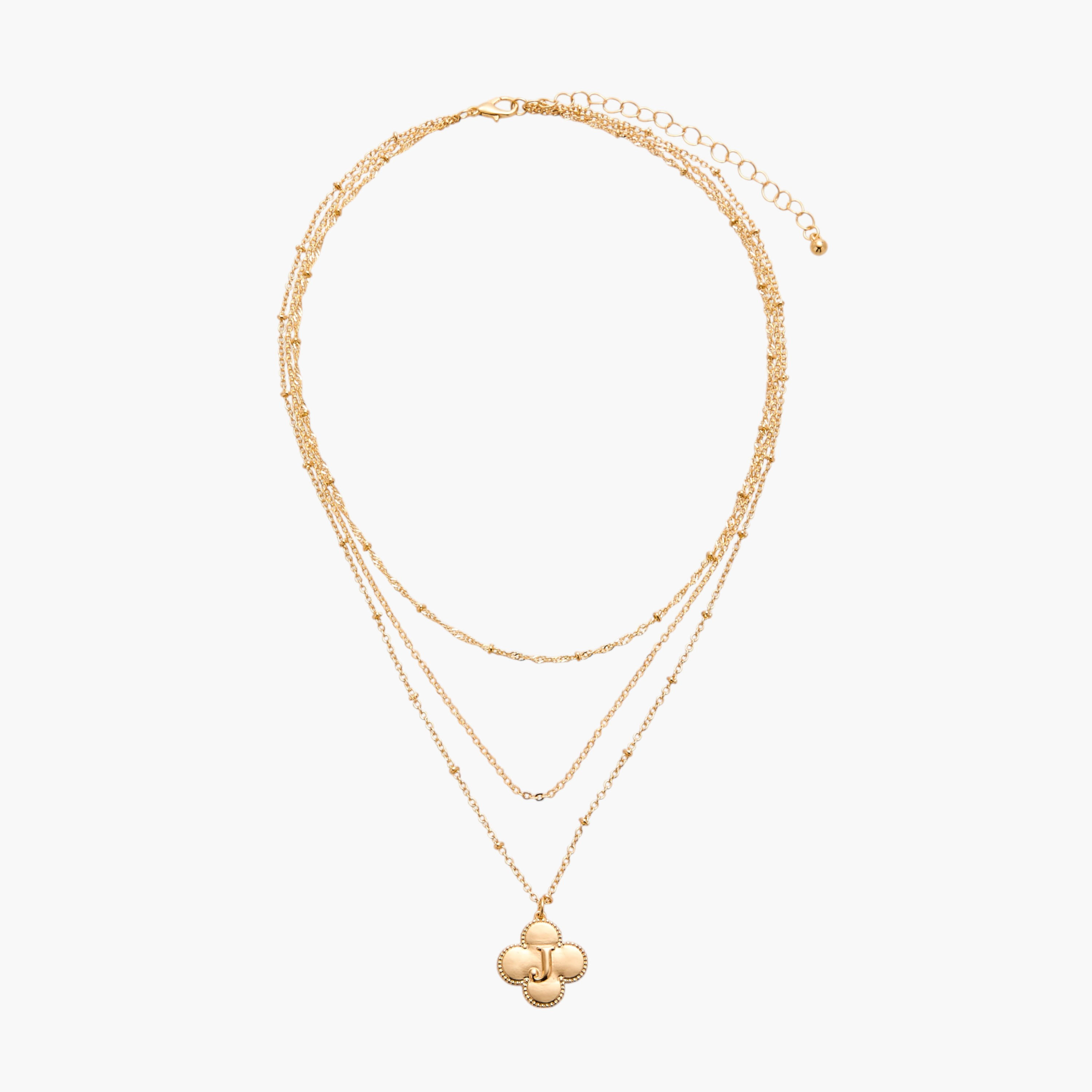 عقد طبقات بدلاية حرف ومشبك إغلاق-women-watchesandjewellery-jewellery-necklacesandpendants-image-1