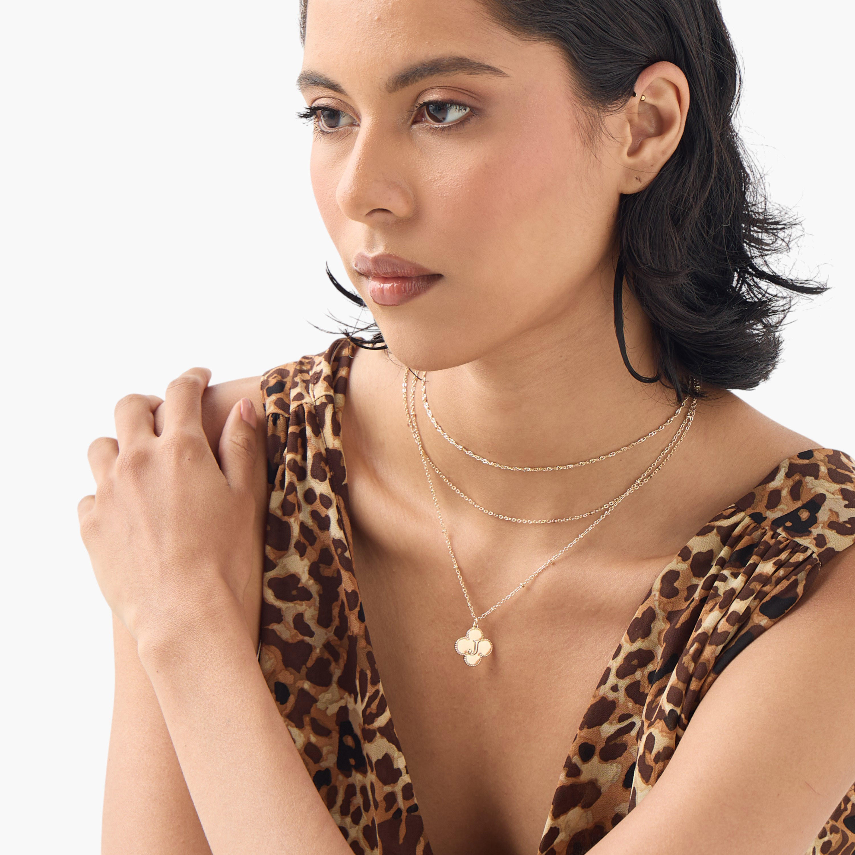 عقد طبقات بدلاية حرف ومشبك إغلاق-women-watchesandjewellery-jewellery-necklacesandpendants-image-2
