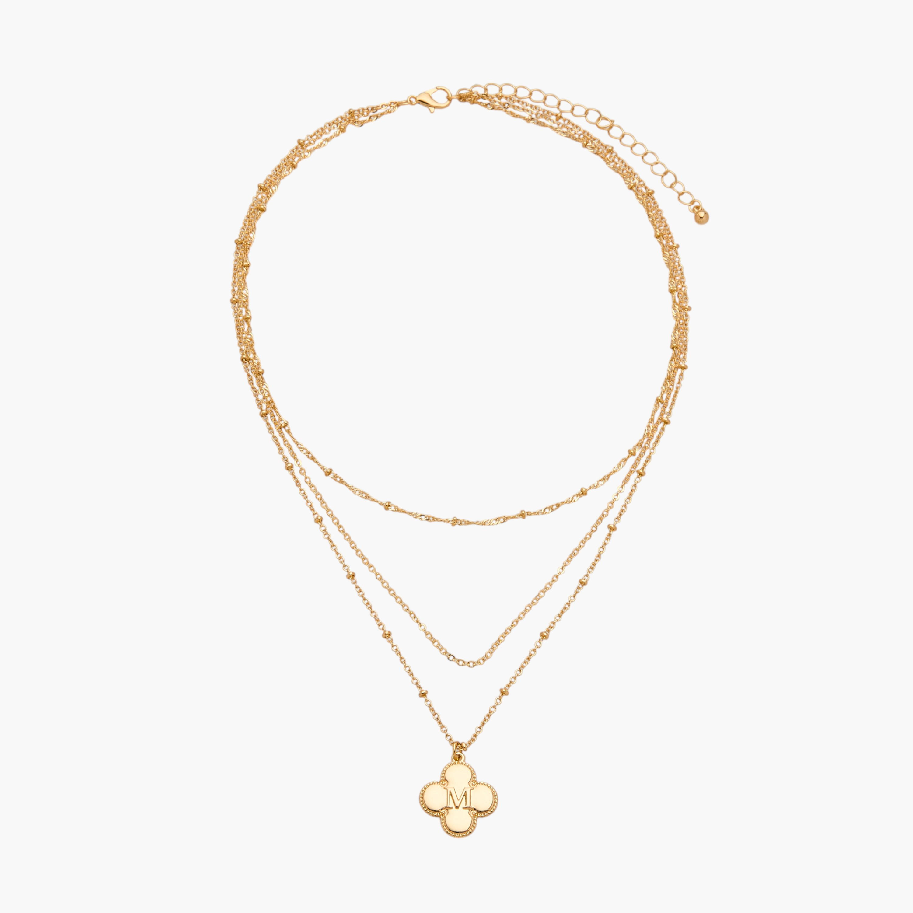 عقد طبقات بدلاية حرف ومشبك إغلاق-women-watchesandjewellery-jewellery-necklacesandpendants-image-1