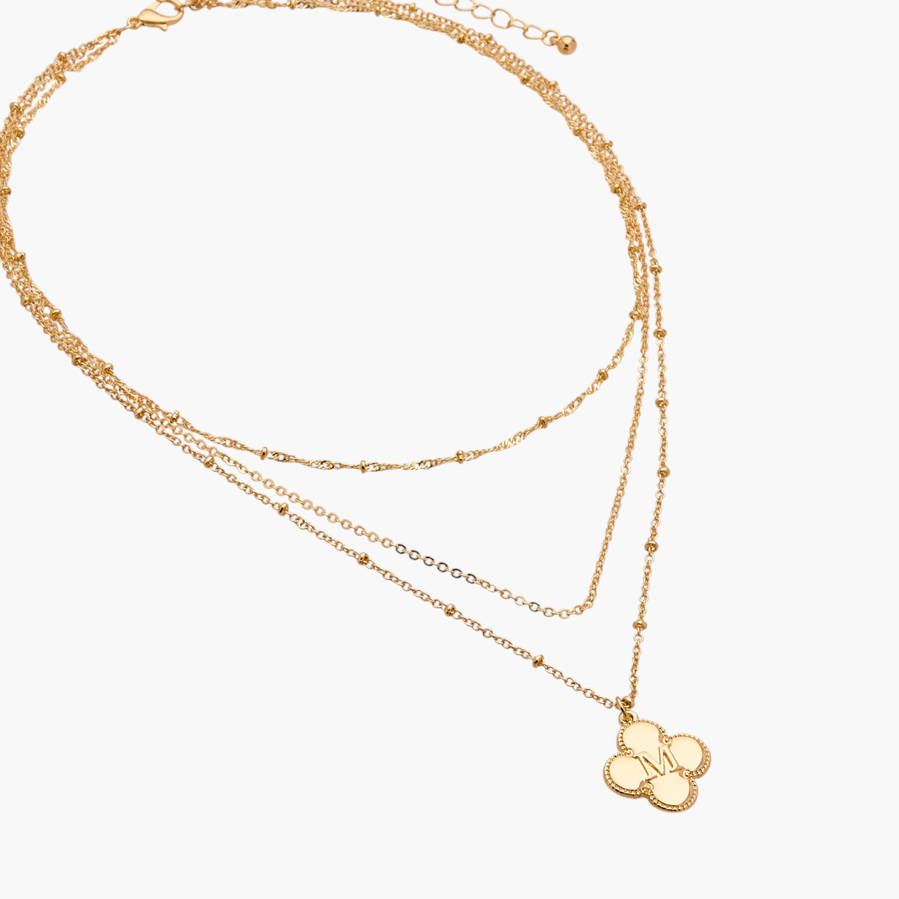 عقد طبقات بدلاية حرف ومشبك إغلاق-women-watchesandjewellery-jewellery-necklacesandpendants-image-3