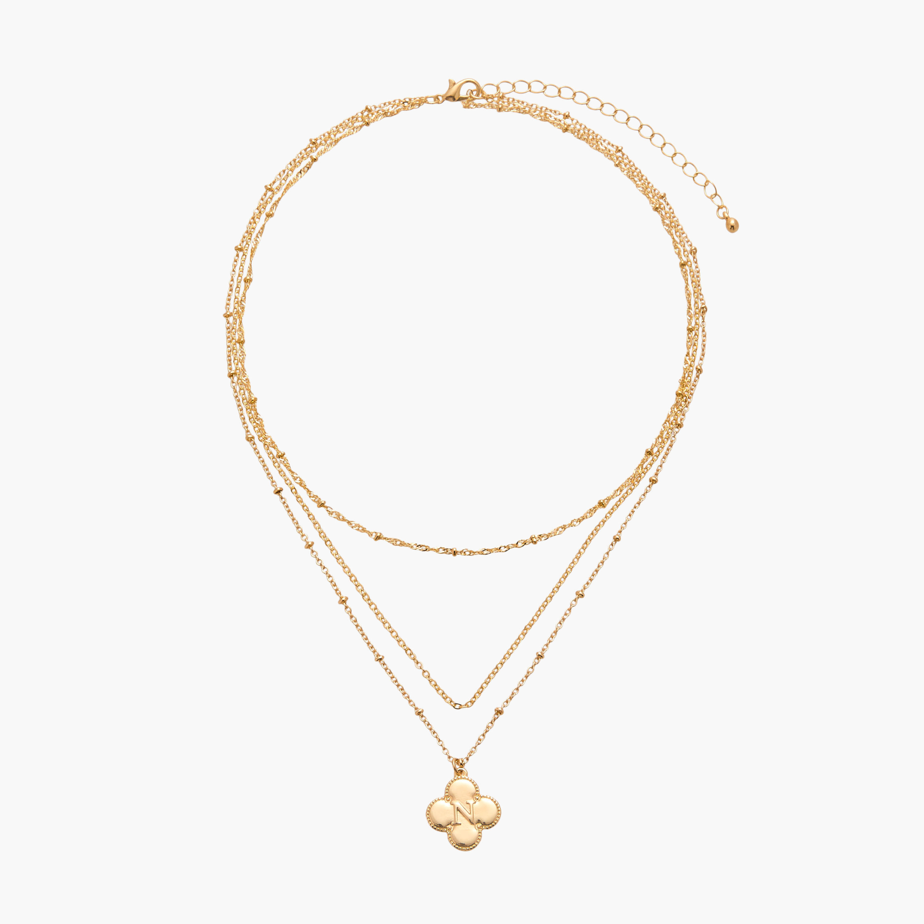 عقد طبقات بدلاية حرف ومشبك إغلاق-women-watchesandjewellery-jewellery-necklacesandpendants-image-1