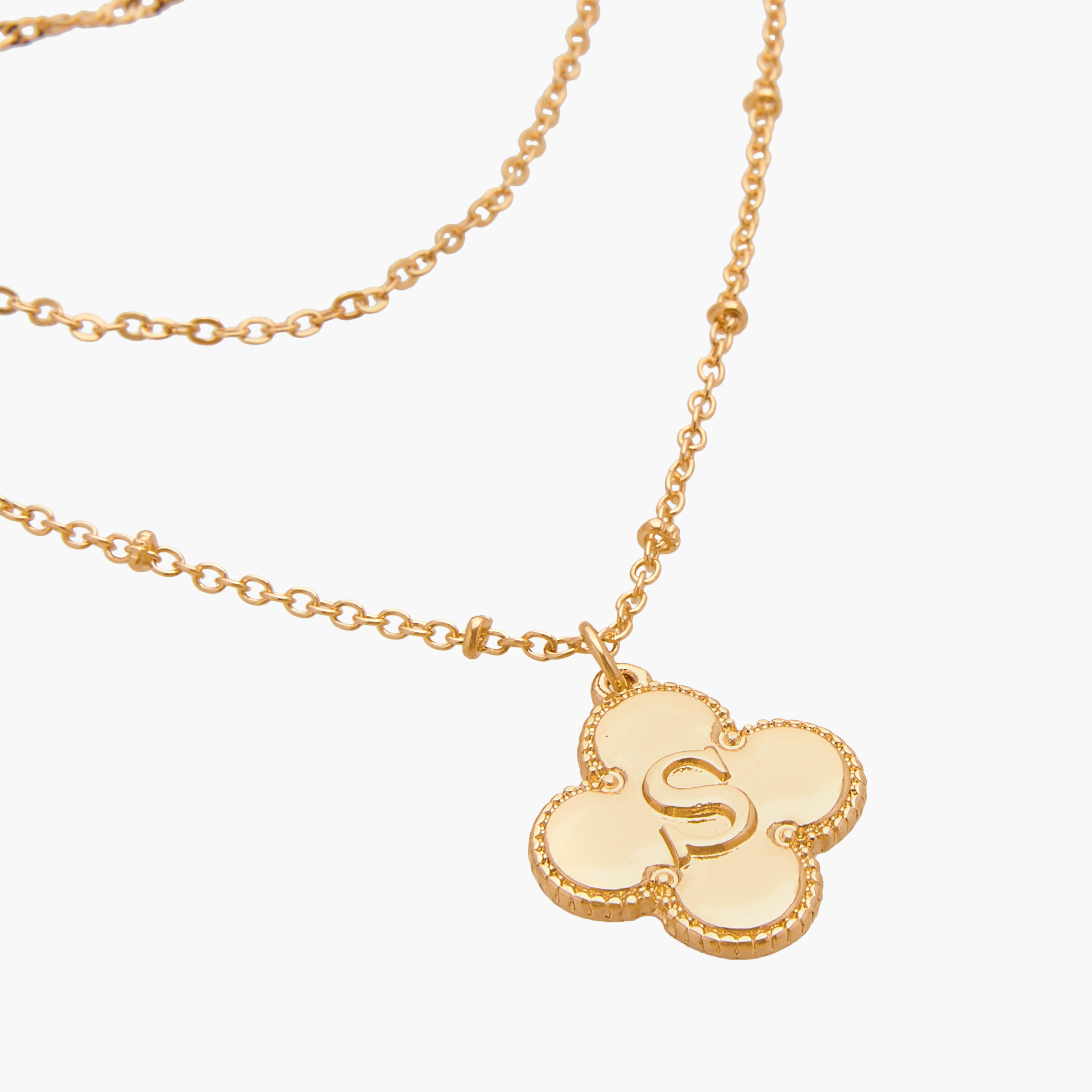 Layered Initial S Pendant Necklace with Lobster Clasp Closure-women-watchesandjewellery-jewellery-necklacesandpendants-image-5
