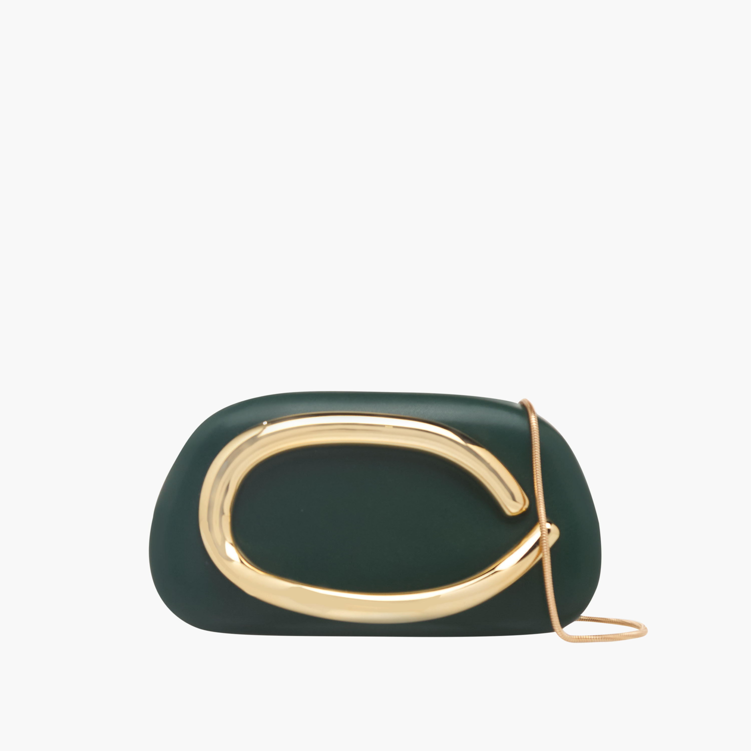 Metal Trim Clutch Bag with Chain Strap-women-bagsandwallets-handbags-image-4