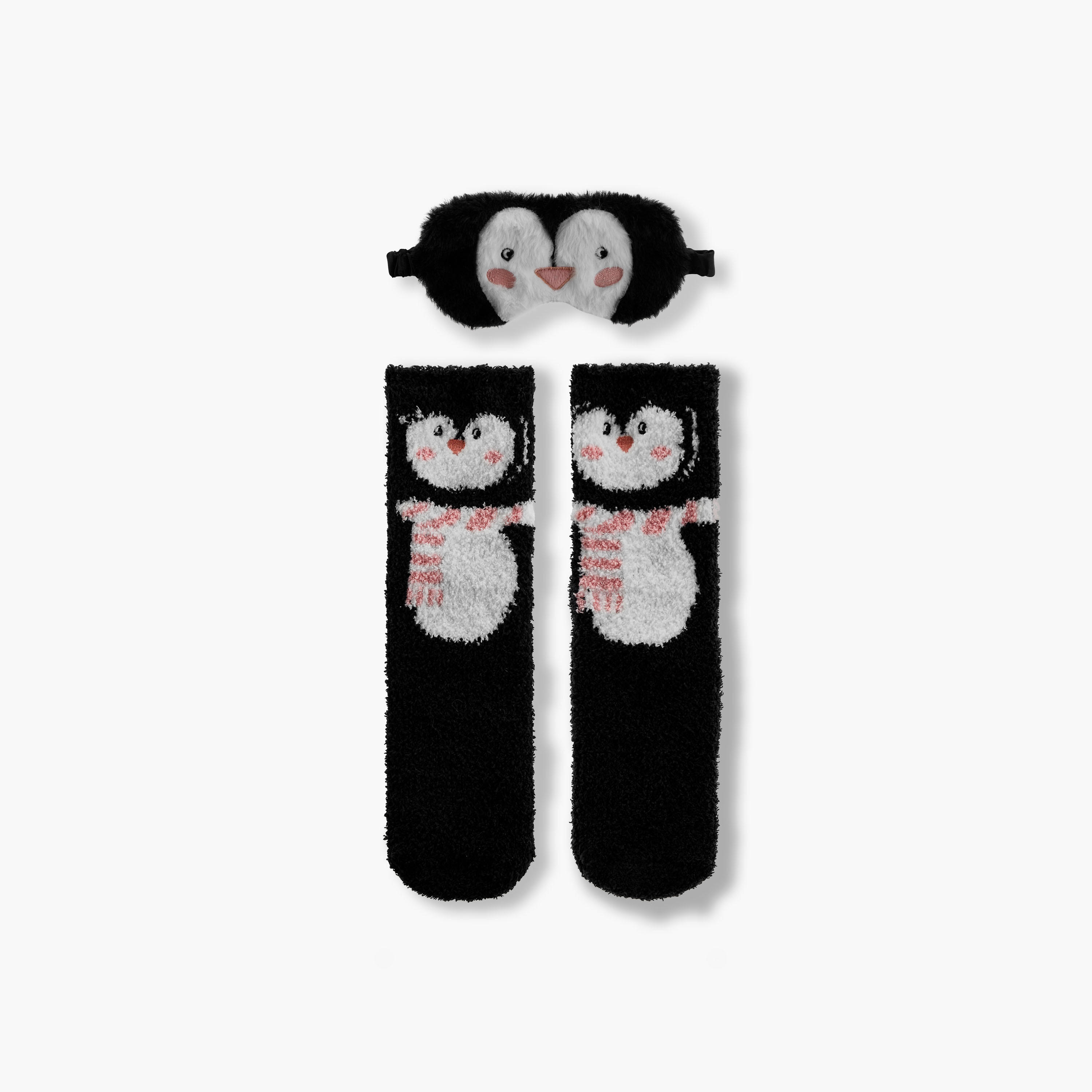 طقم جوارب وقناع عين بطبعات بطريق-women-socksandstockings-image-1