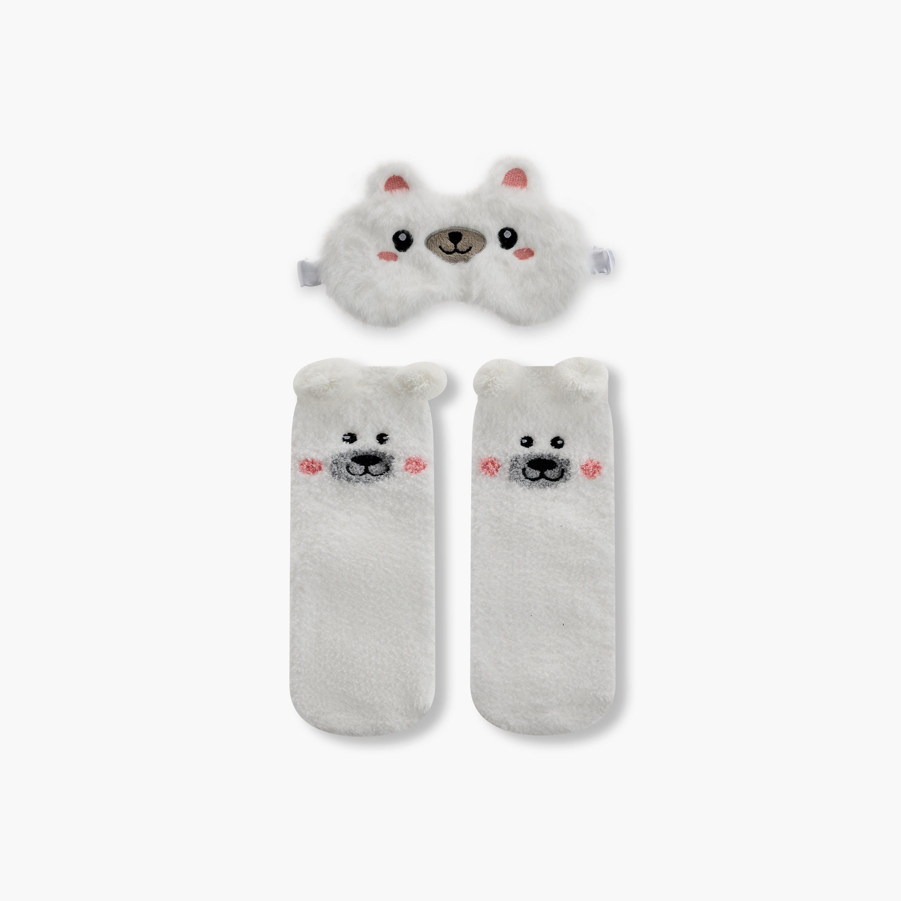 Polar Bear Socks and Eye Mask Set-women-socksandstockings-image-1