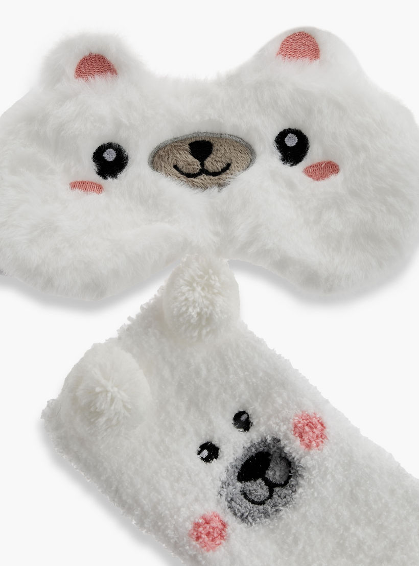 Polar Bear Socks and Eye Mask Set-women-socksandstockings-image-7