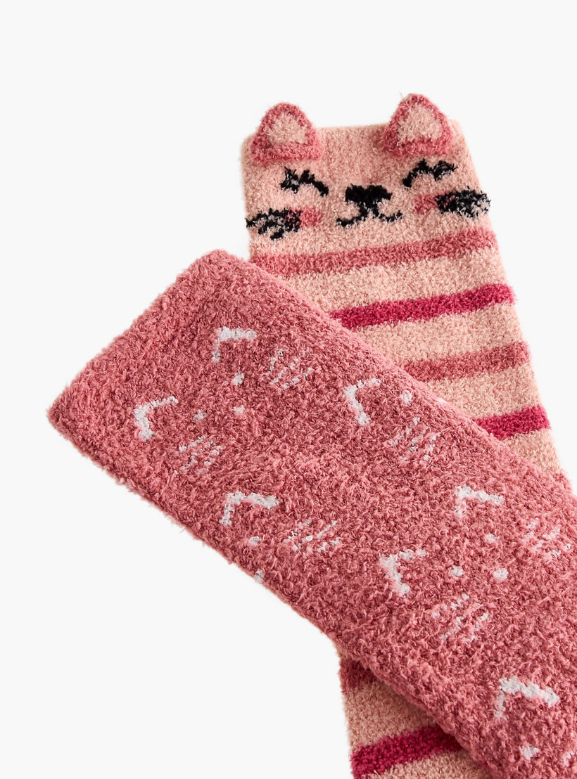 Pack of 2 Crew Length Polyester Socks-women-socksandstockings-image-3