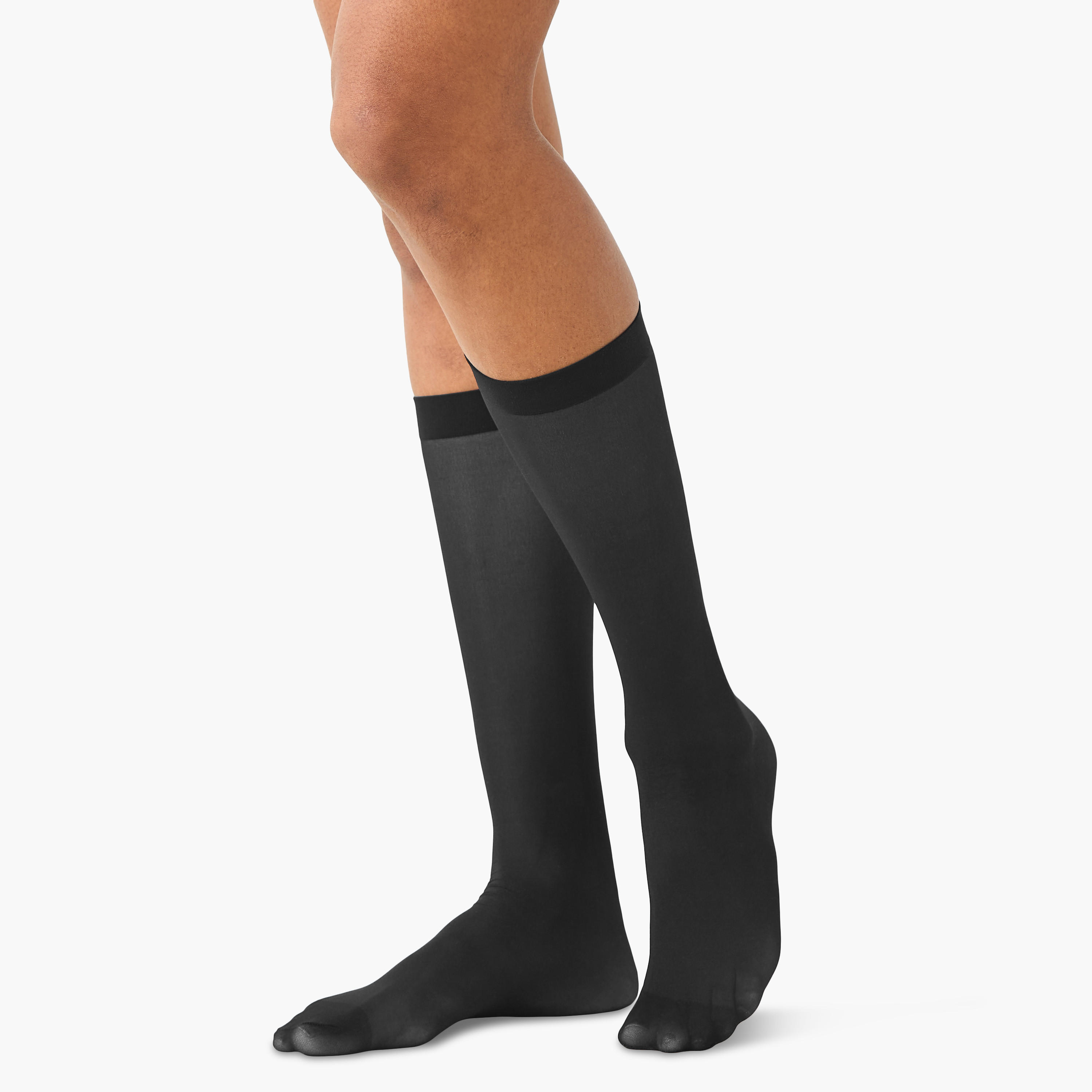 Knee Length Sheer Stockings-women-socksandstockings-image-2
