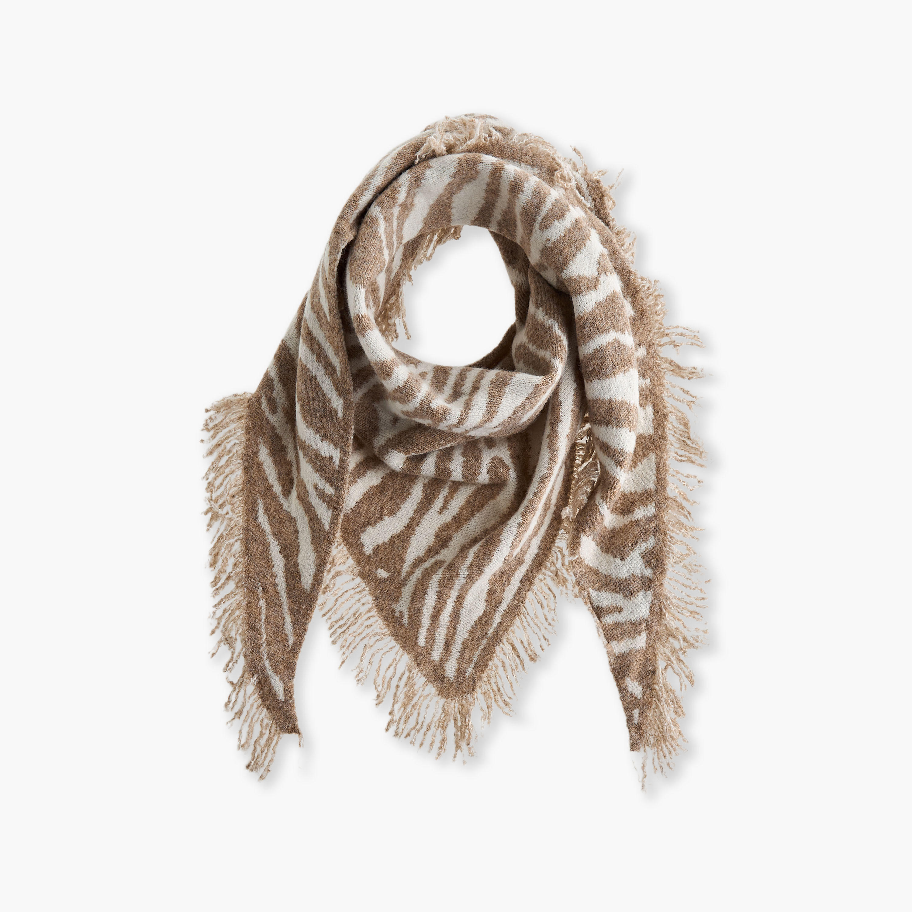 وشاح بوليستر مثلث وملون بطبعات حيوانات-women-winterwear-scarves-image-5