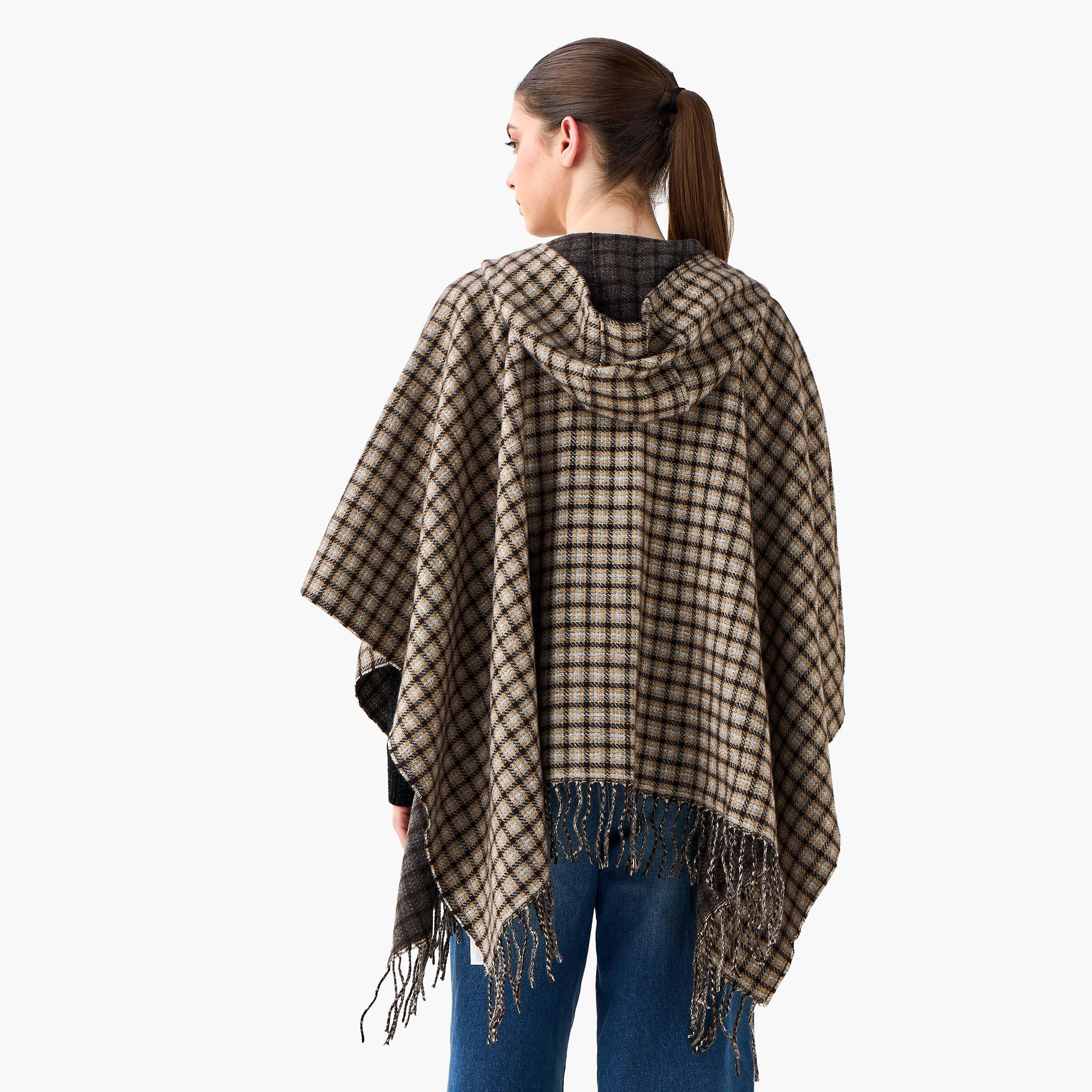 سترة كاب بوليستر بني بقبعة-women-winterwear-cardigansandjumpers-cardigans-image-4