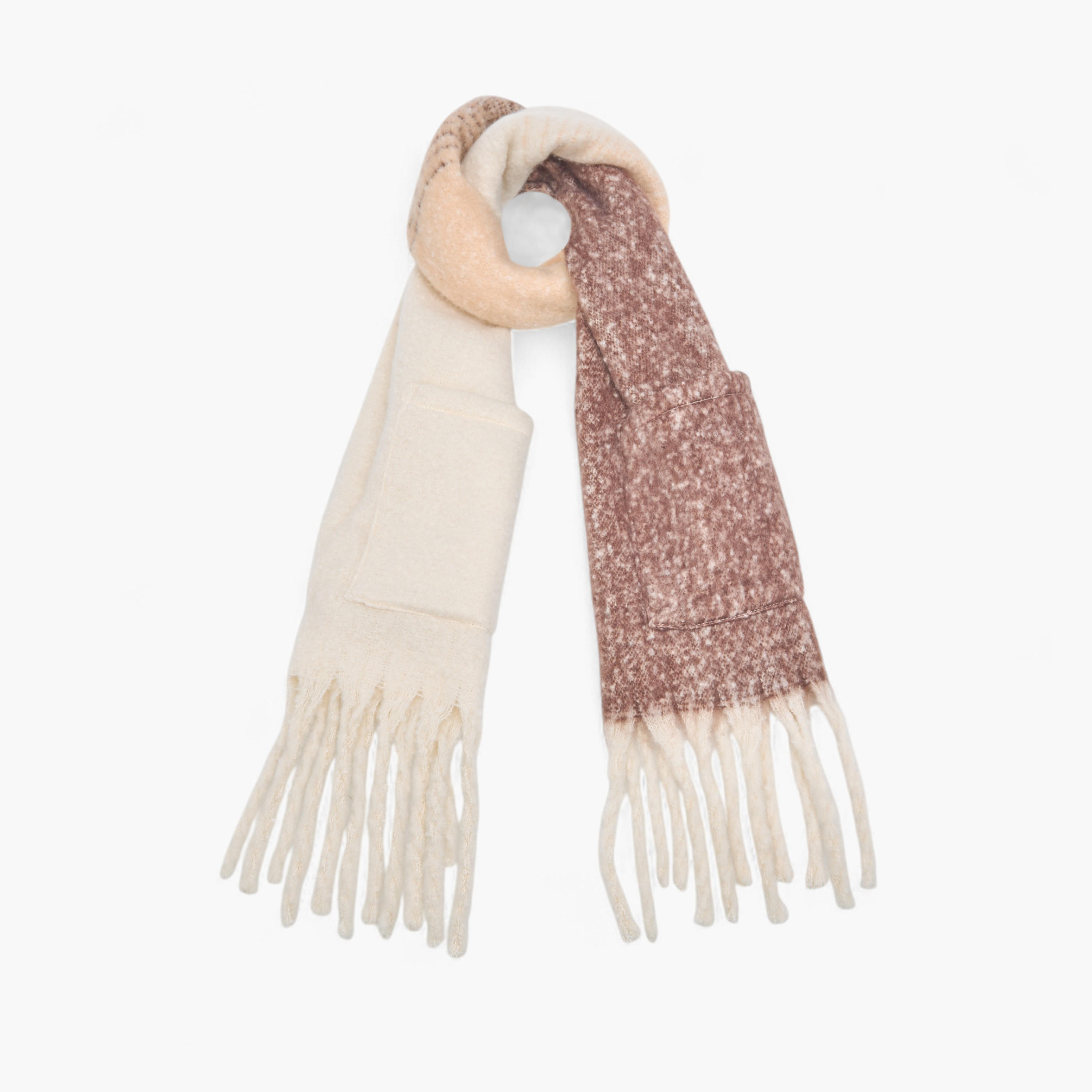 Scarf Fringe Accent Polyester Multicolour-women-winterwear-scarves-image-1