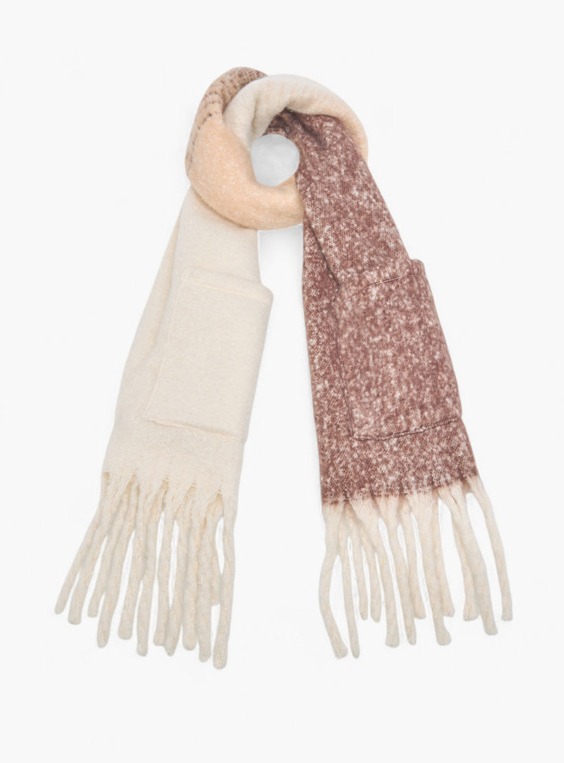 Scarf Fringe Accent Polyester Multicolour-women-winterwear-scarves-image-1