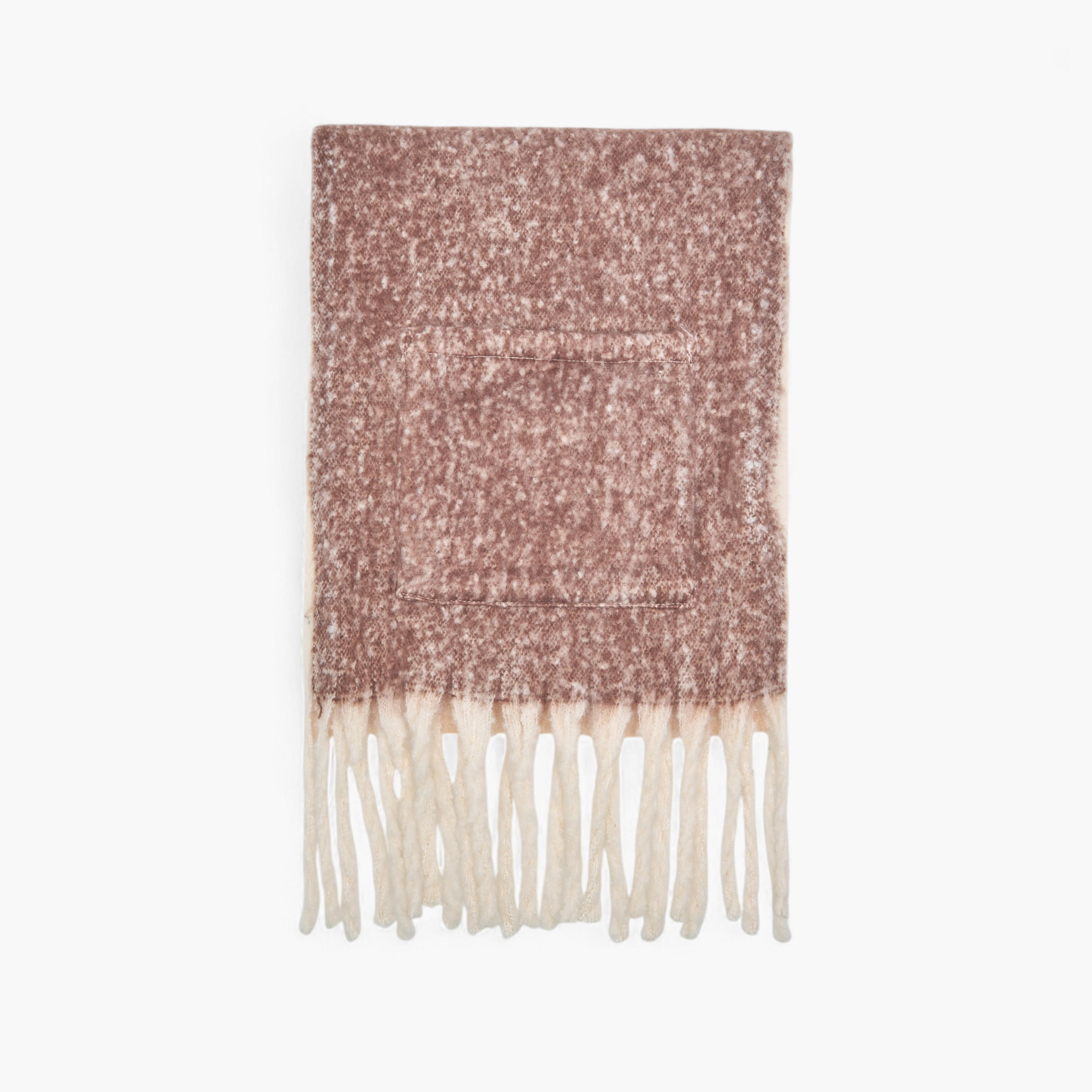 Scarf Fringe Accent Polyester Multicolour-women-winterwear-scarves-image-3