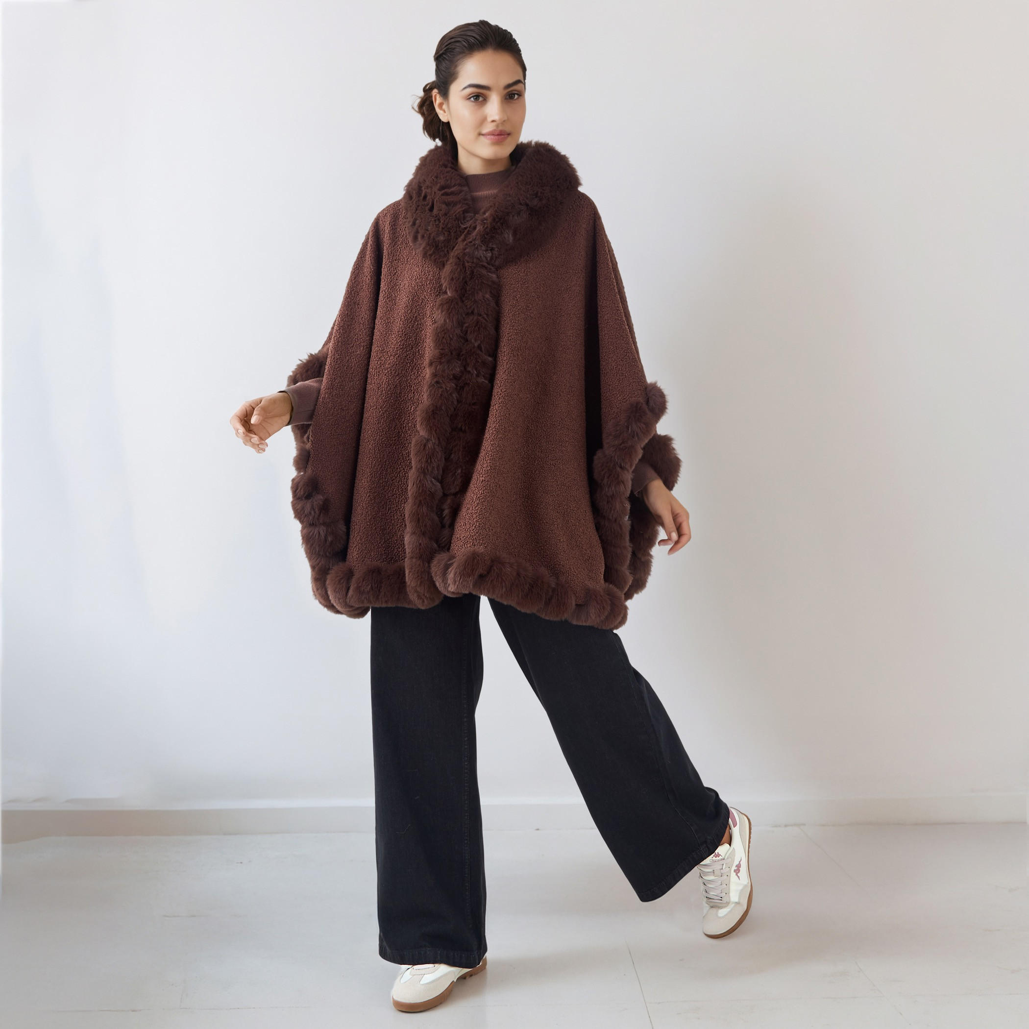 Cape Fur Trim Polyester-women-winterwear-cardigansandjumpers-cardigans-image-3