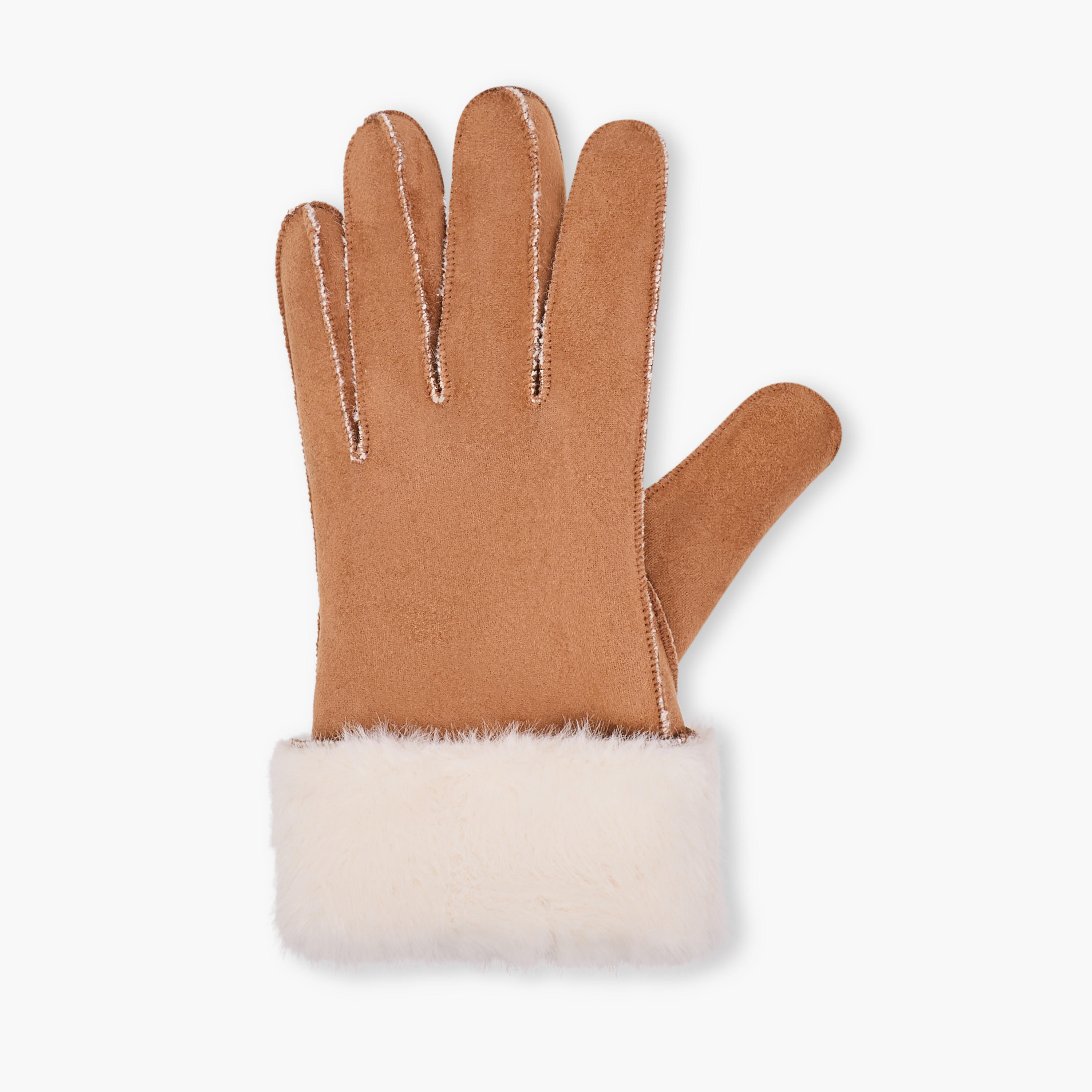 قفازات شتوية بوليستر جلد سويدي بقصة فرو-women-clothingaccessories-gloves-image-5