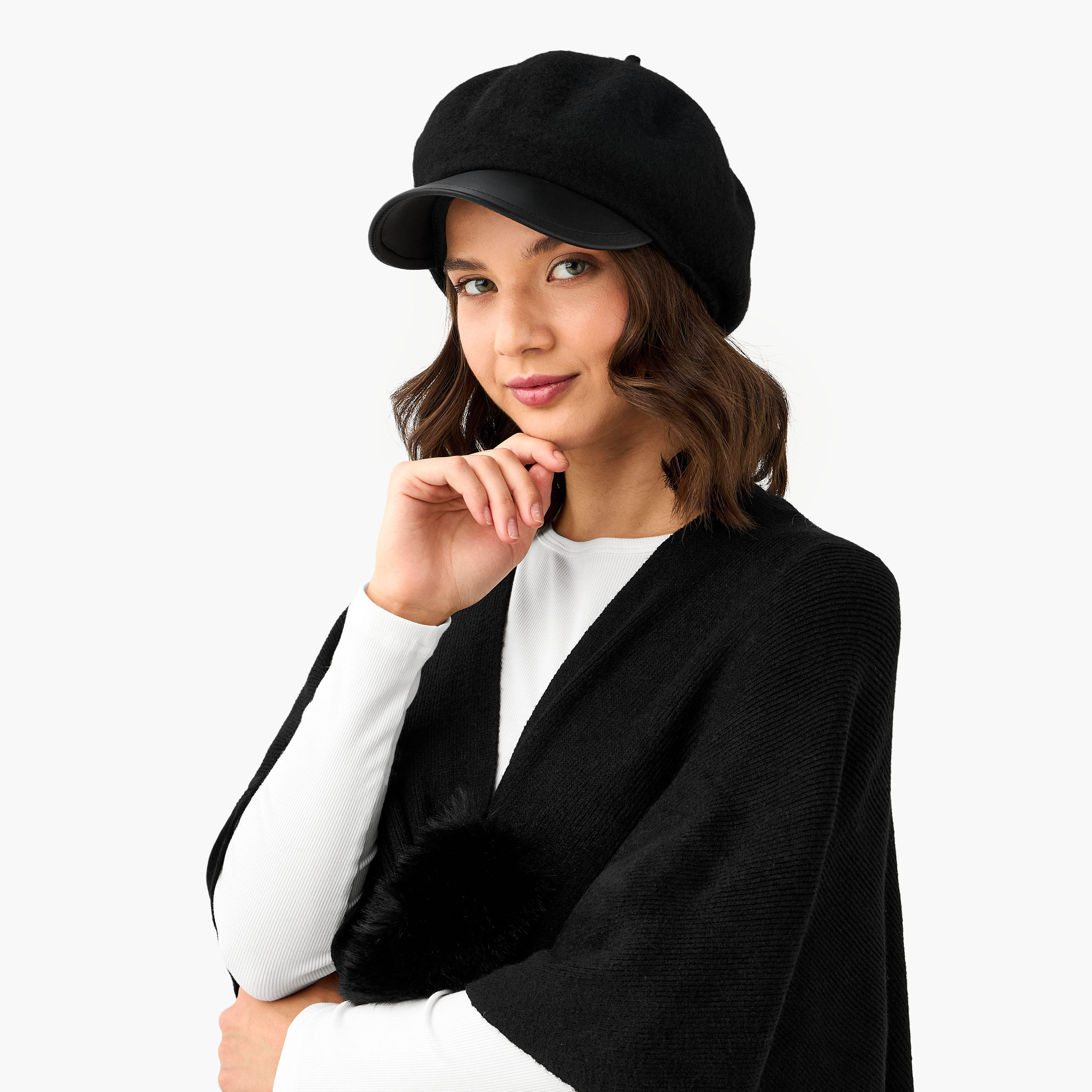 قبعة بيكر بارزة الملمس-women-clothingaccessories-capsandhats-image-7