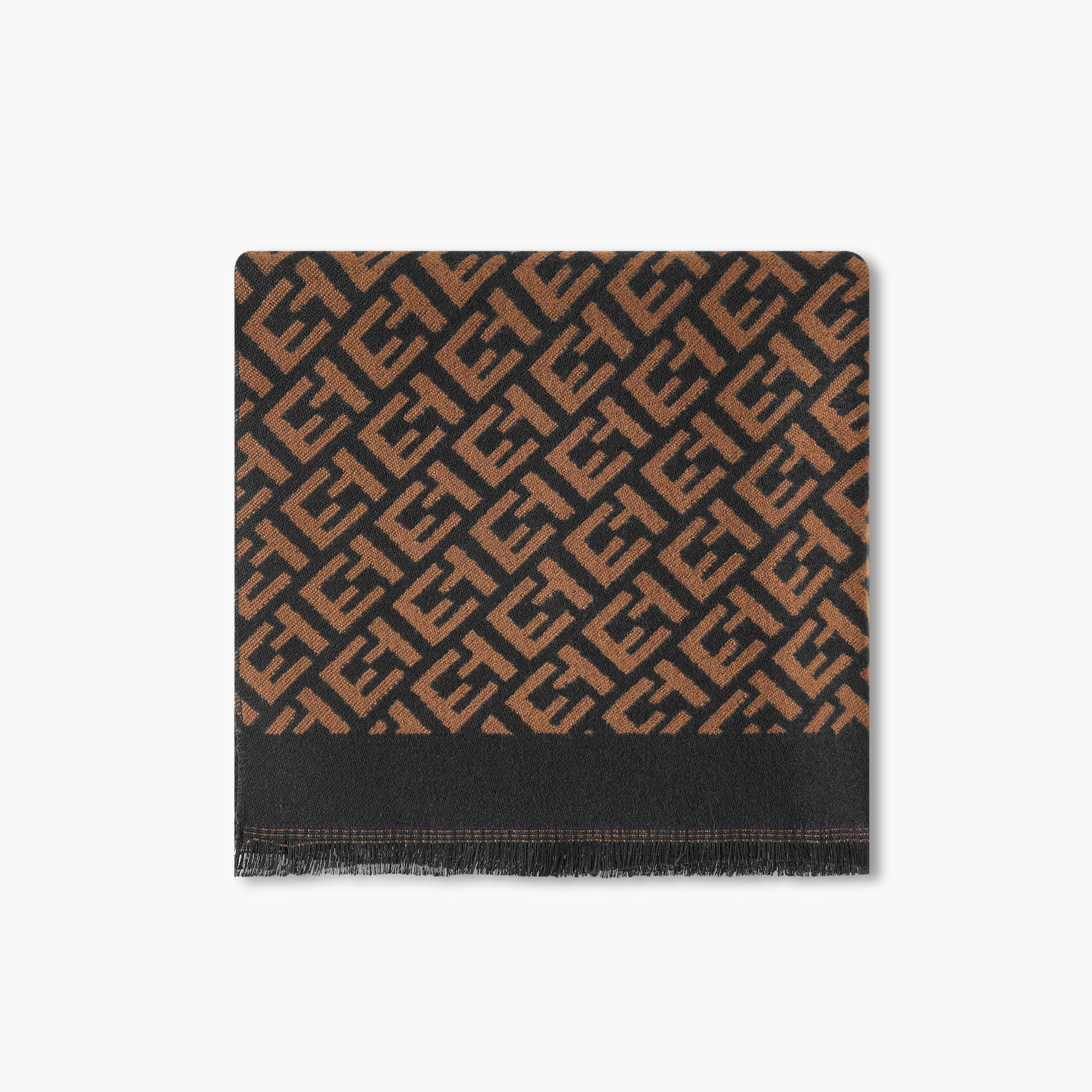 Scarf Monogram Print with Fringe Detail Multicolour-women-winterwear-scarves-image-3