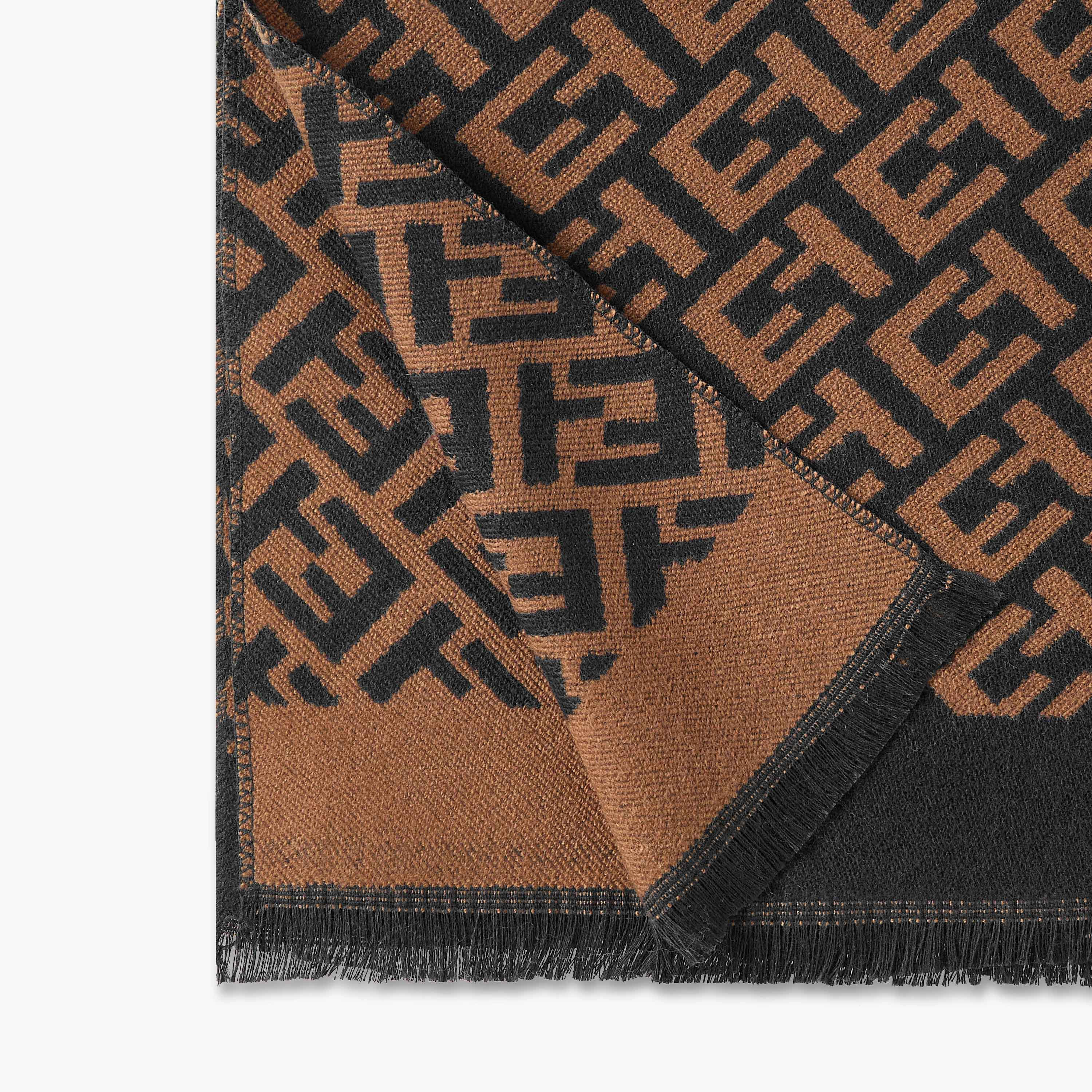 Scarf Monogram Print with Fringe Detail Multicolour-women-winterwear-scarves-image-4