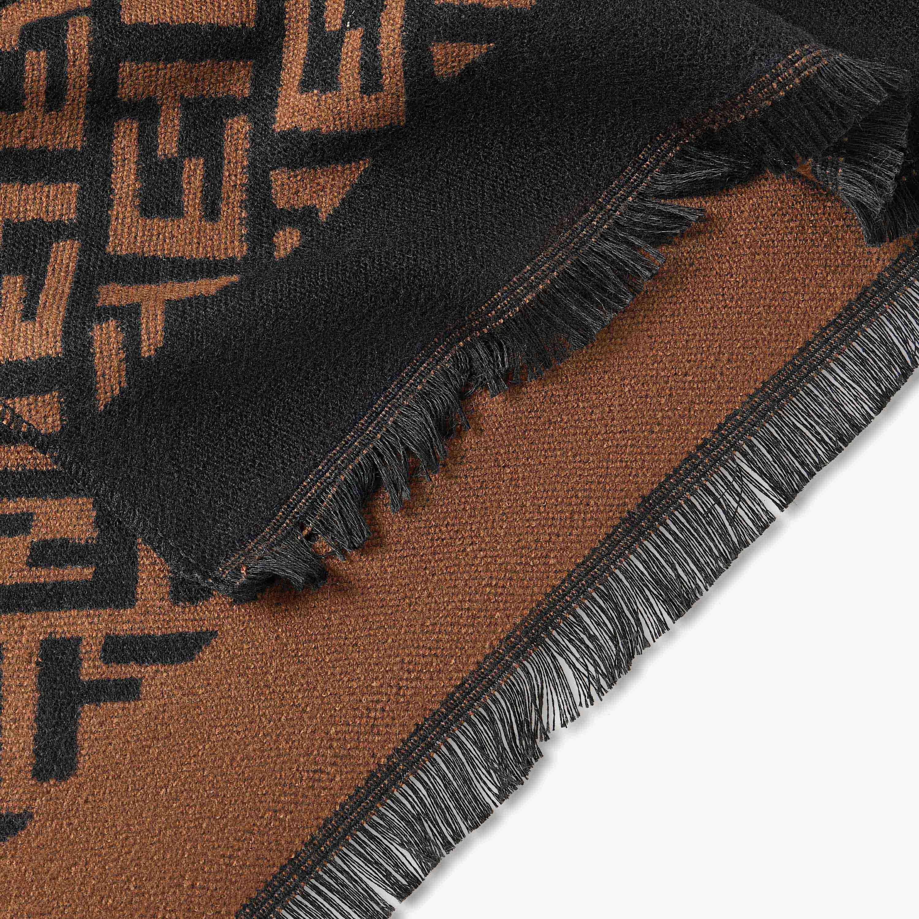 Scarf Monogram Print with Fringe Detail Multicolour-women-winterwear-scarves-image-5