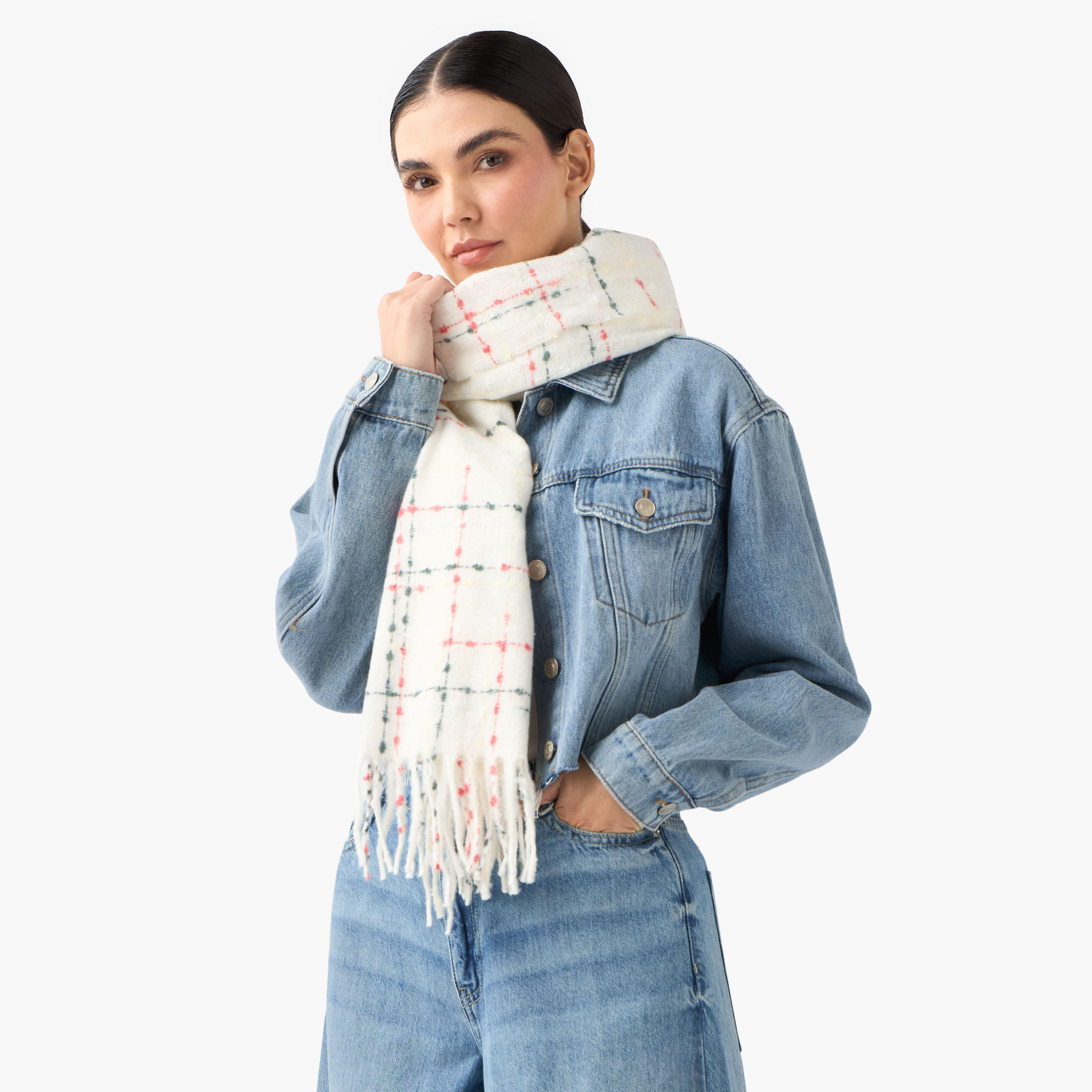 Scarf Fringe Accent Multicolour-women-winterwear-scarves-image-2