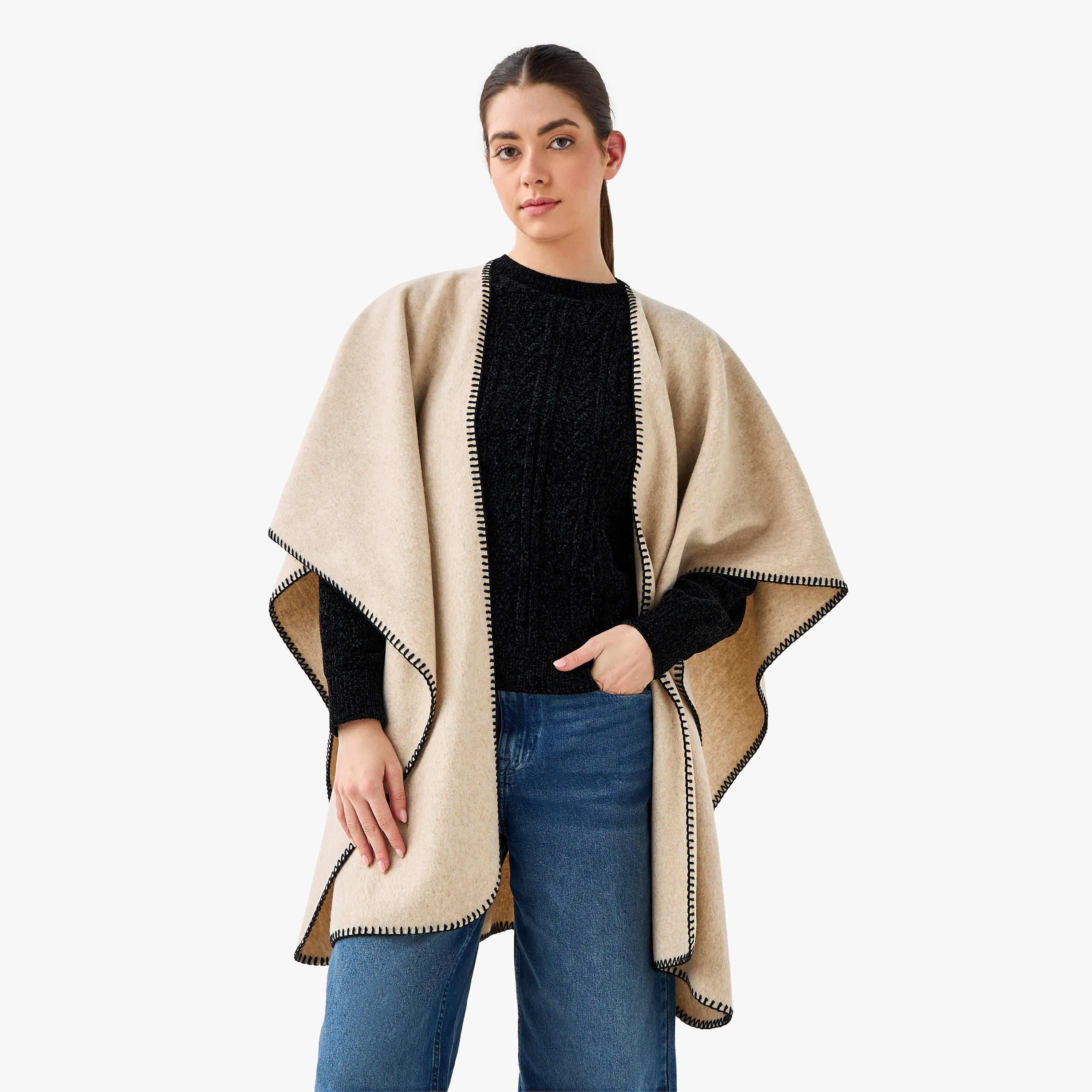 Blanket Stitch Cape-women-winterwear-cardigansandjumpers-cardigans-image-1