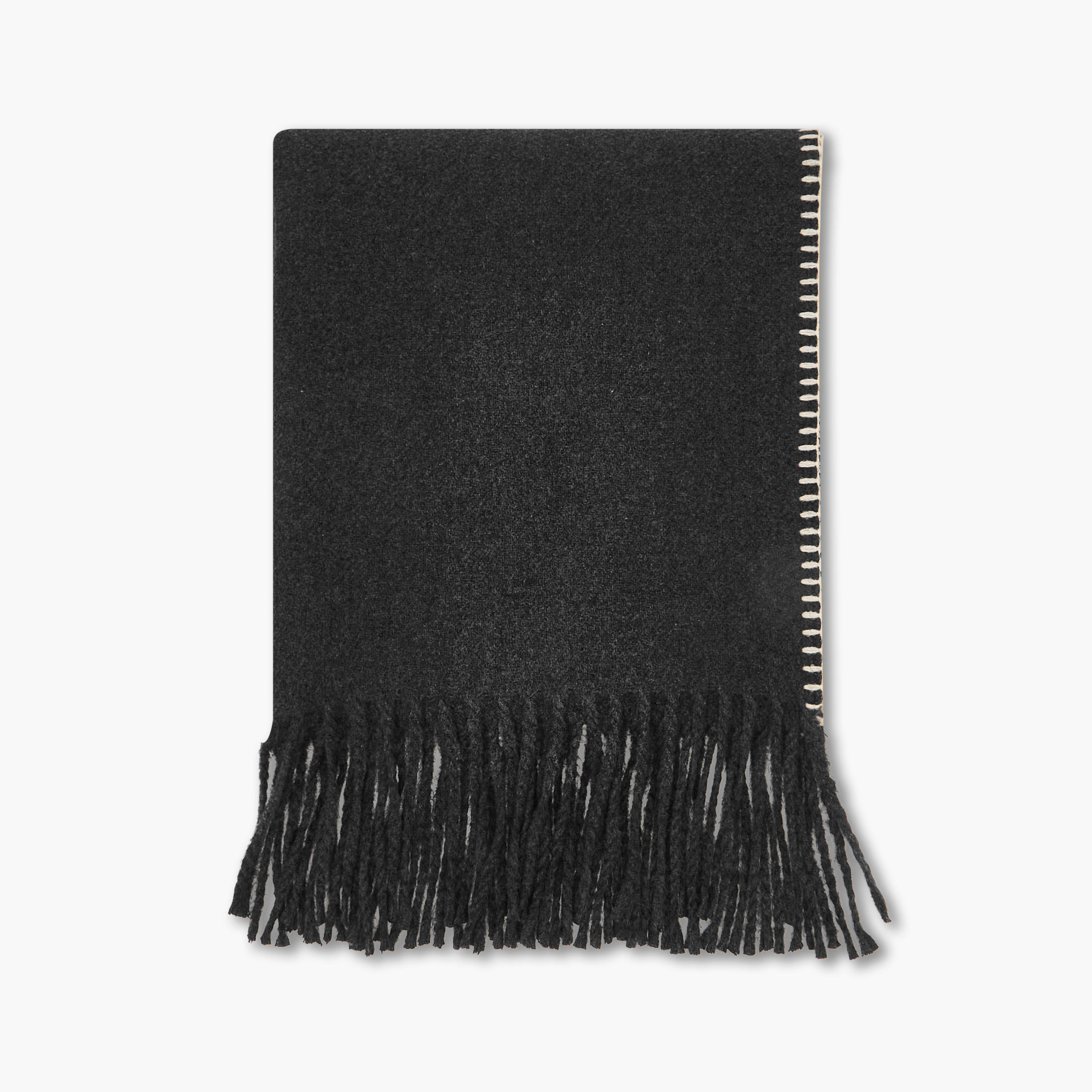 Scarf Polyester Contrast Stitch Grey-women-winterwear-scarves-image-3
