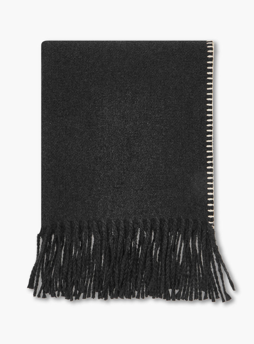 Scarf Polyester Contrast Stitch Grey-women-winterwear-scarves-image-3