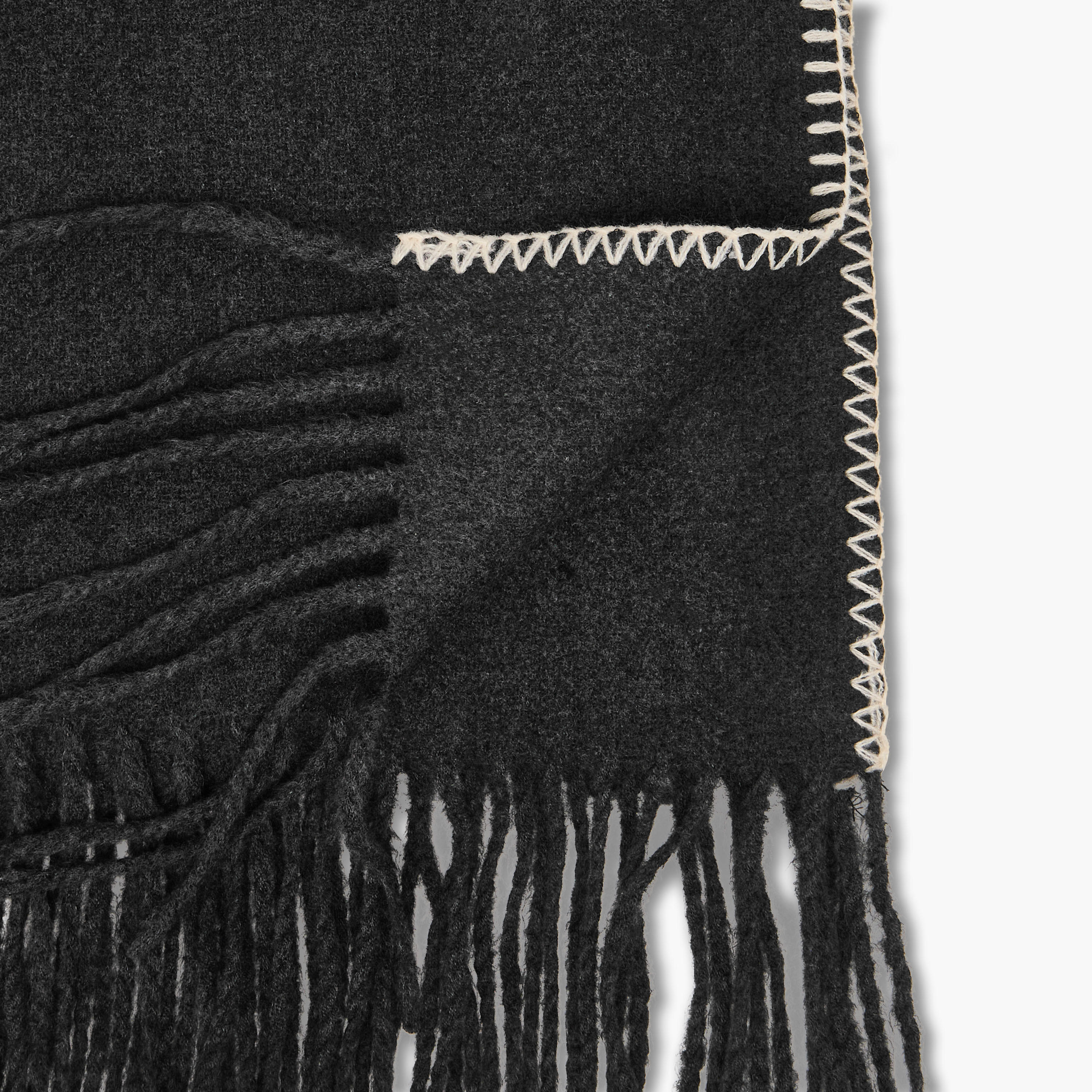 Scarf Polyester Contrast Stitch Grey-women-winterwear-scarves-image-4