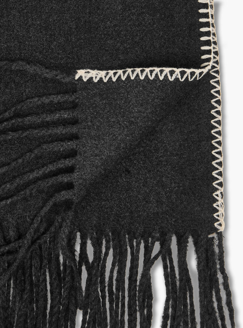 Scarf Polyester Contrast Stitch Grey-women-winterwear-scarves-image-4