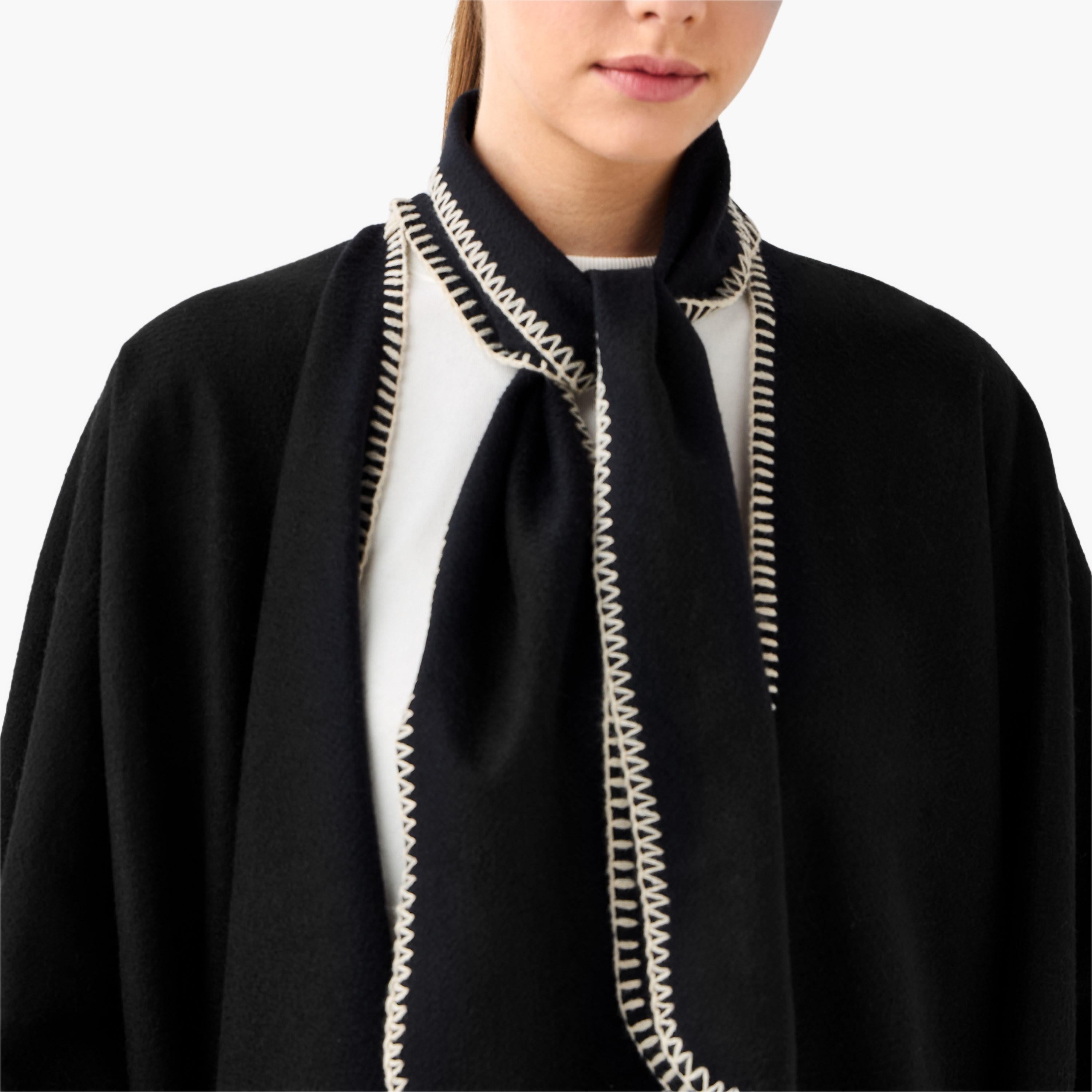 Cape Tie Neck Polyester Black-women-winterwear-scarves-image-4