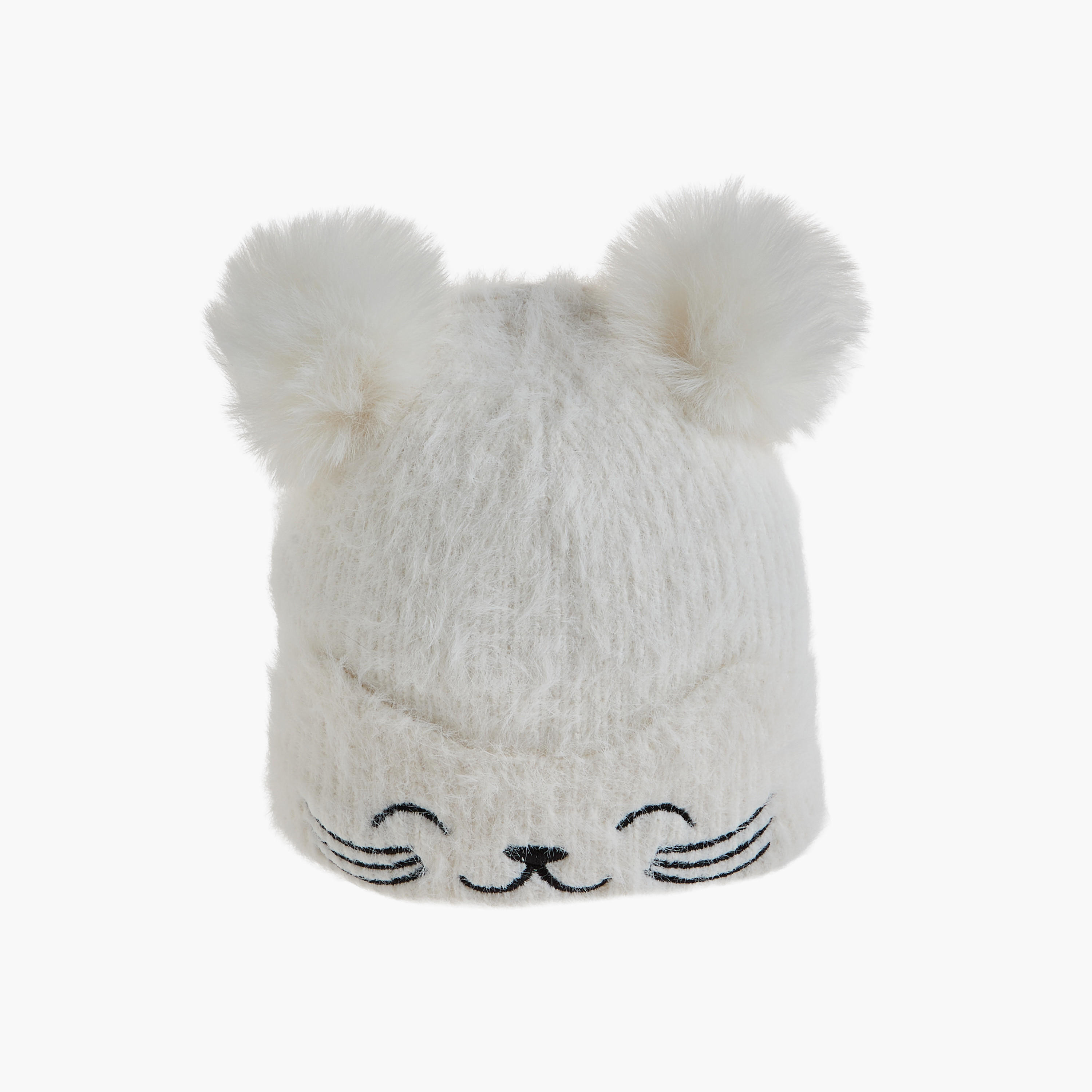 Embroidered Beanie with Pom Pom Accents-women-clothingaccessories-capsandhats-image-3