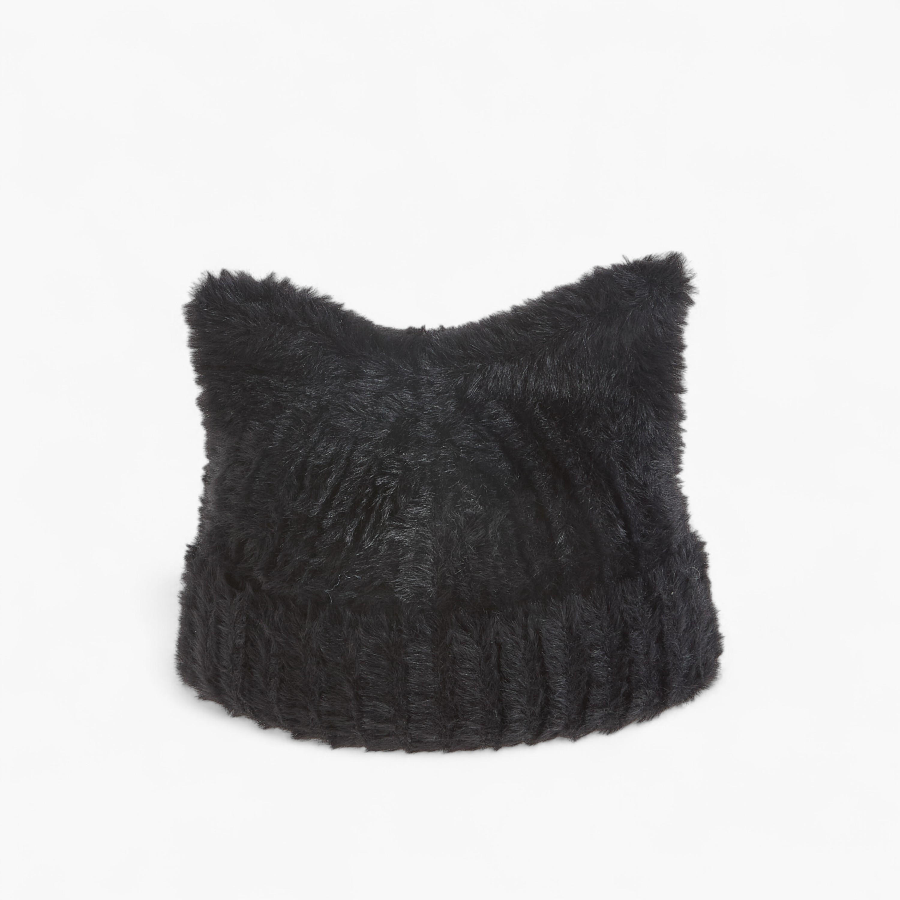 Textured Ear Detail Fluffy Beanie-women-clothingaccessories-capsandhats-image-4