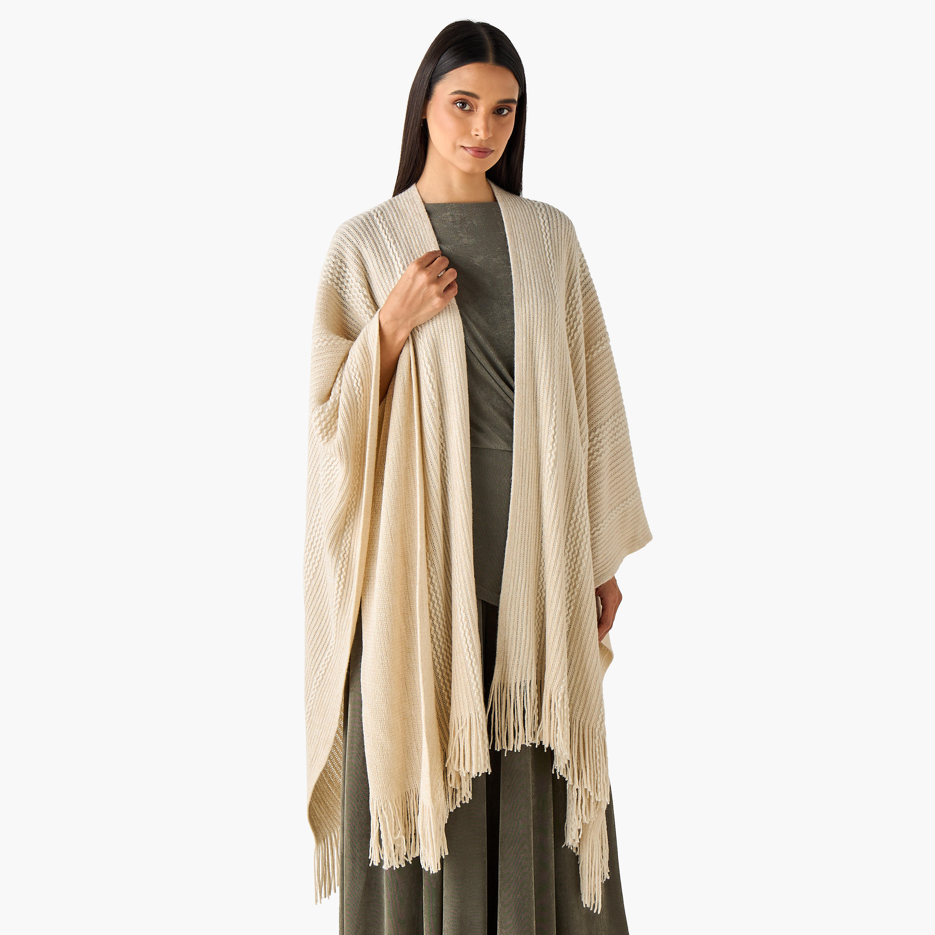 Asymmetric Cape Lurex Texture-women-winterwear-scarves-image-1