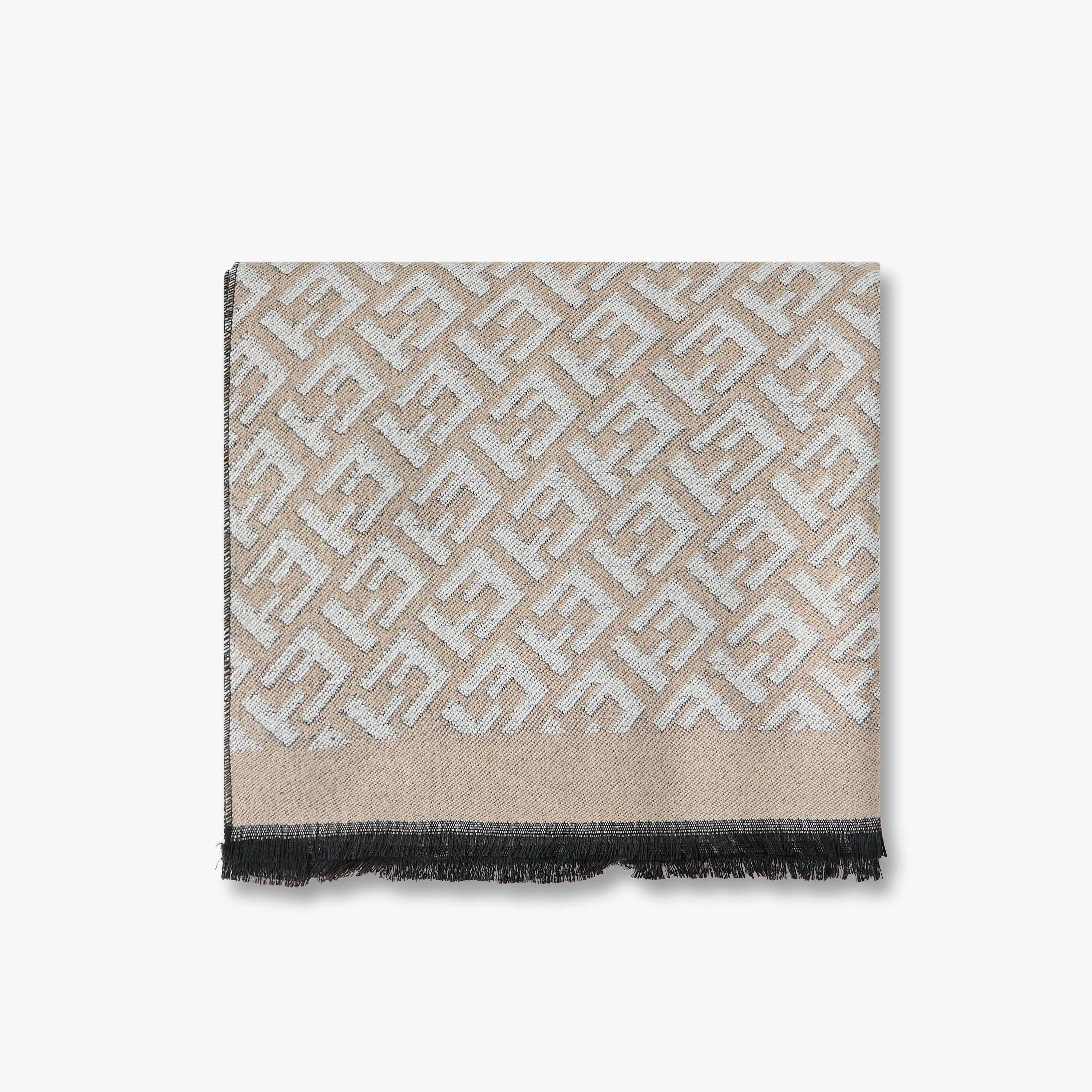 Scarf Monogram Print with Fringe Detail Multicolour-women-winterwear-scarves-image-3