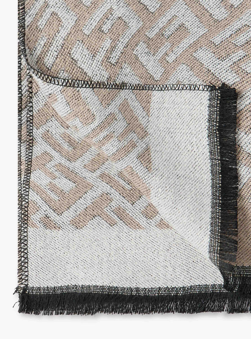 Scarf Monogram Print with Fringe Detail Multicolour-women-winterwear-scarves-image-4