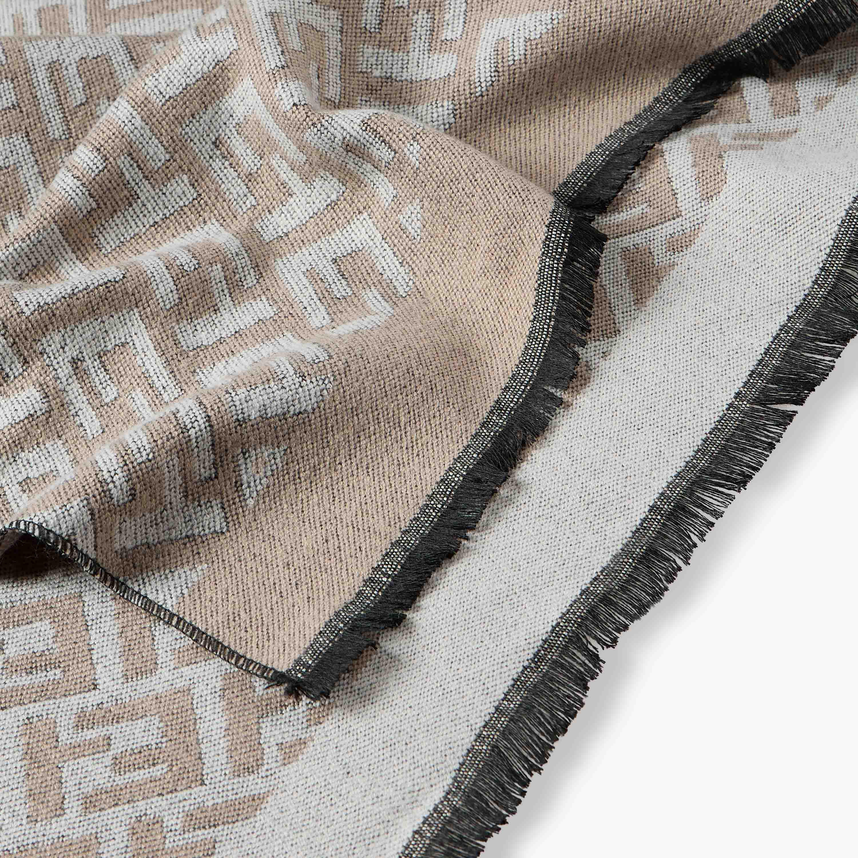 Scarf Monogram Print with Fringe Detail Multicolour-women-winterwear-scarves-image-5