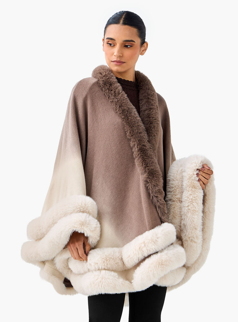 رداء كاب طويل بقصة فرو صناعي-women-winterwear-cardigansandjumpers-cardigans-image-1